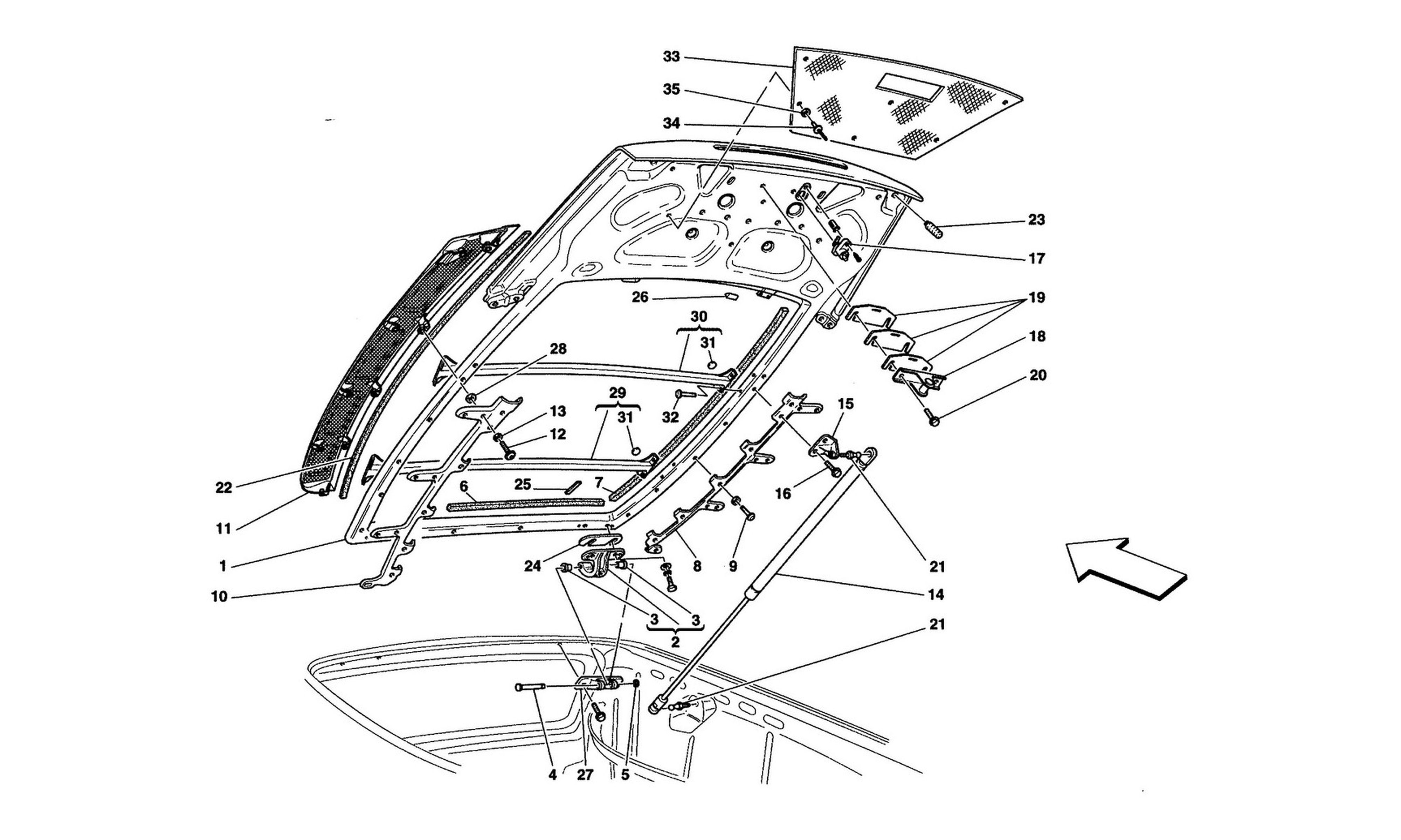 Schematic: Engine Bonnet