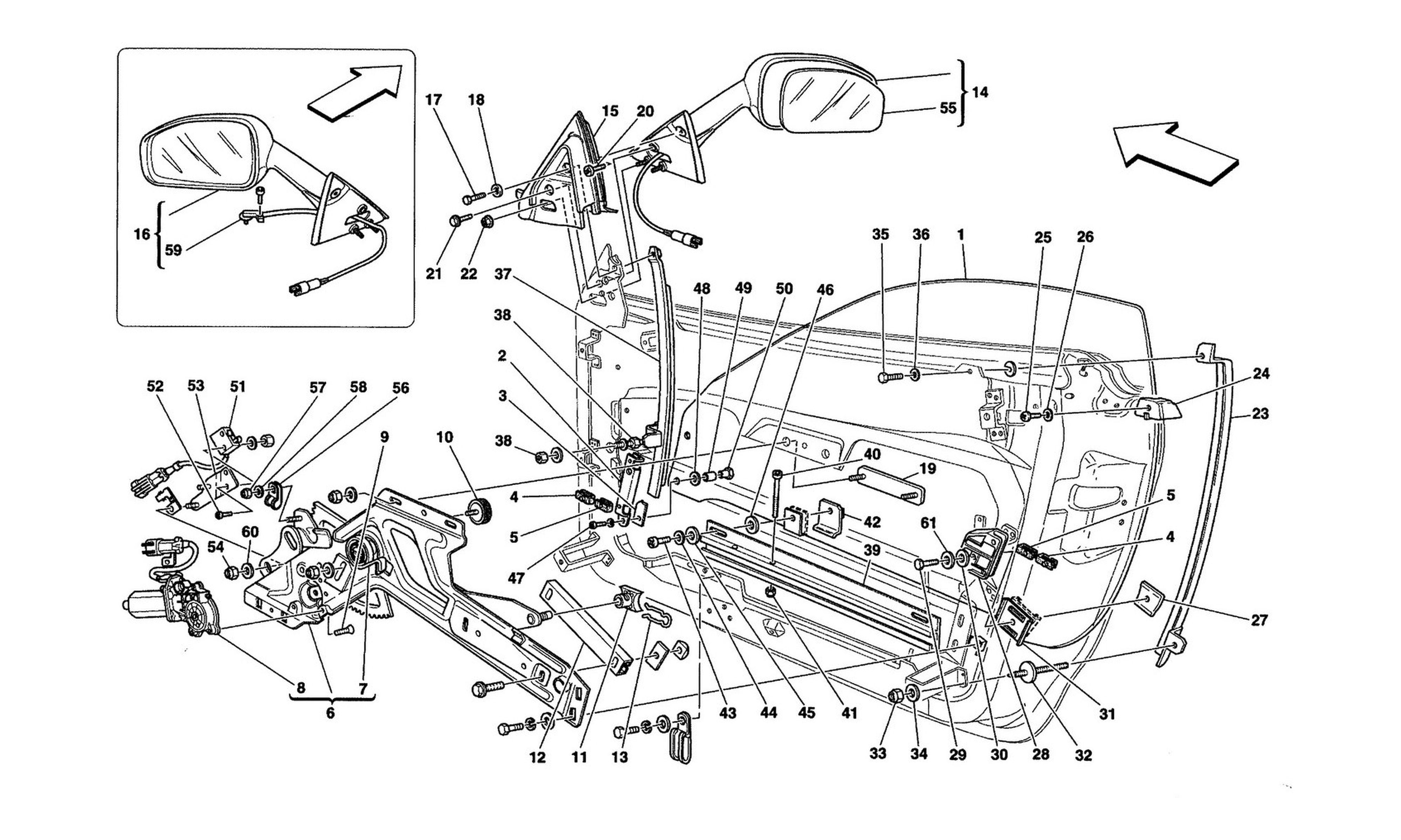 Schematic: Doors - Power Window And Rearview Mirror