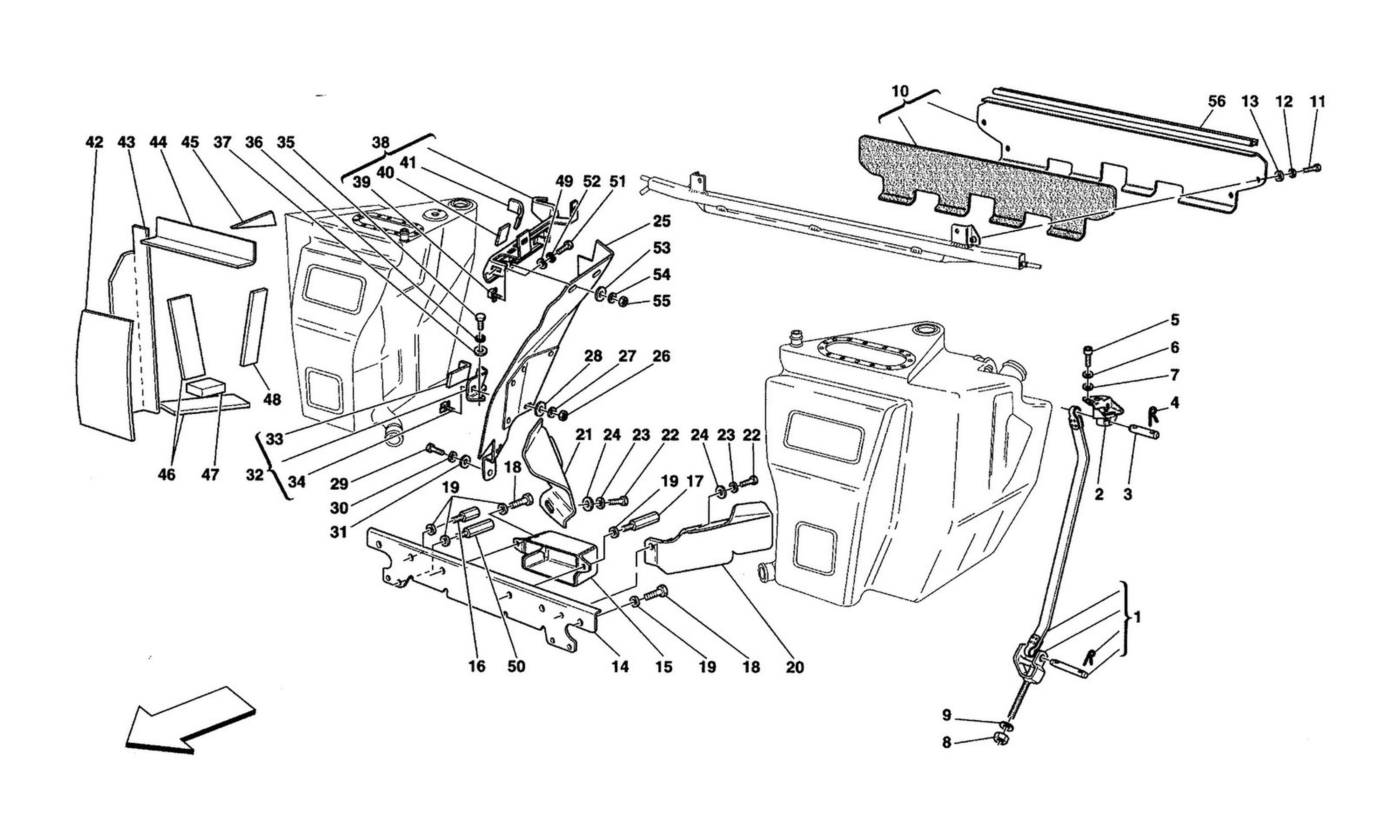 Schematic: Fuel Tanks - Fixing And Protection