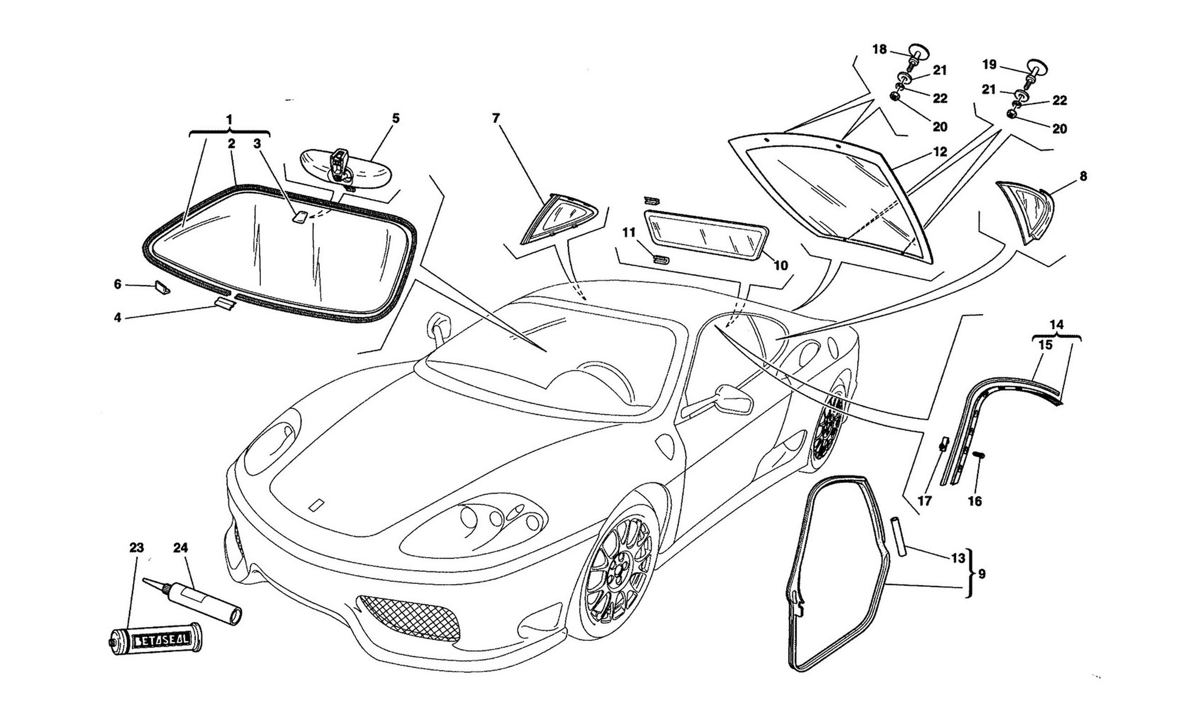 Schematic: Glasses And Gaskets