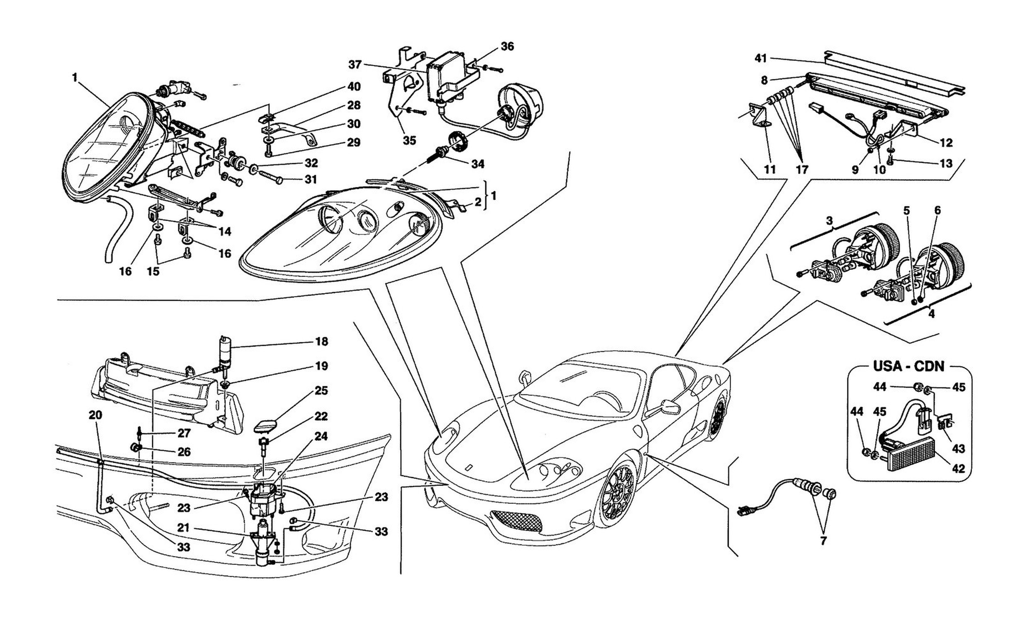 Schematic: Front And Rear Lights