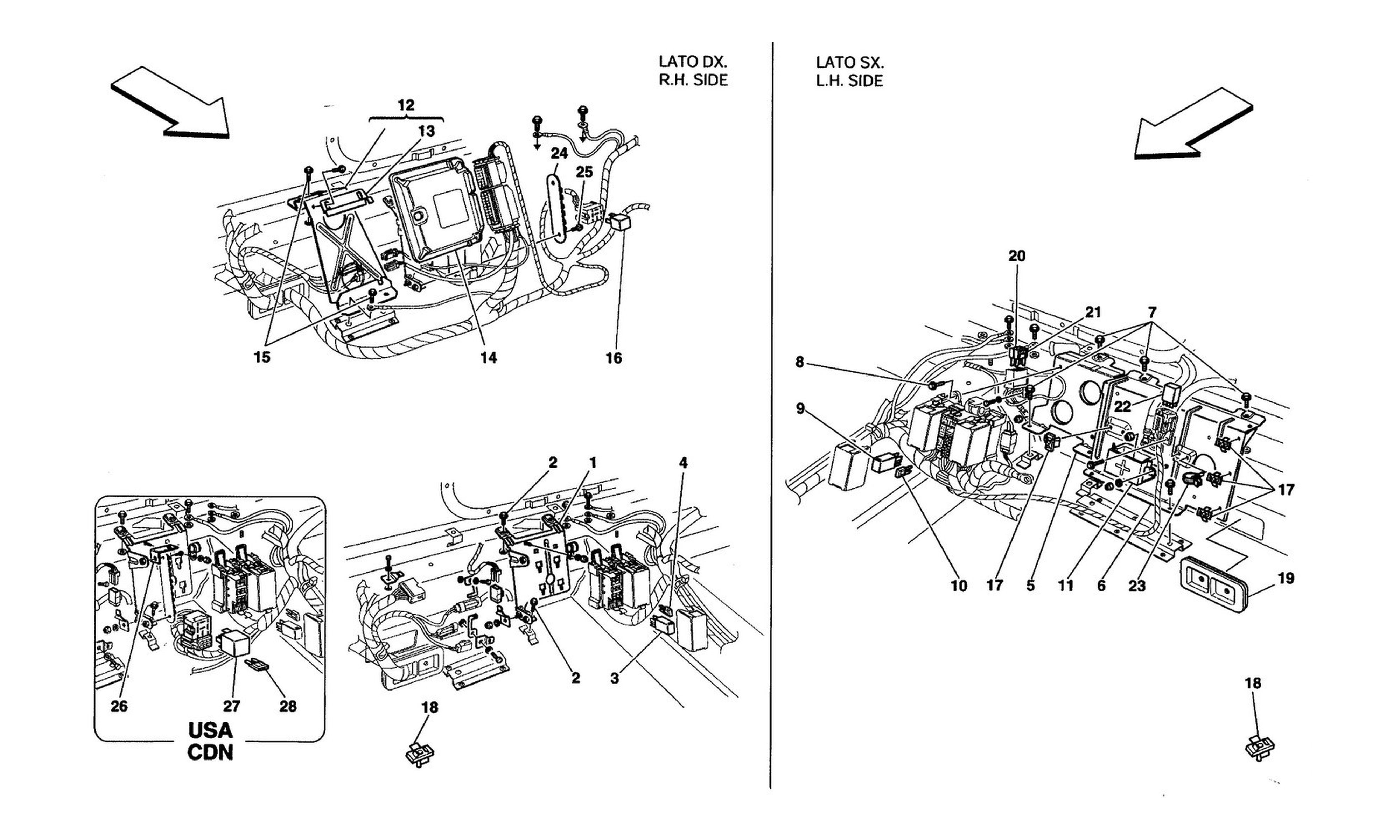 Schematic: Rear Passengers Compartment Control Stations