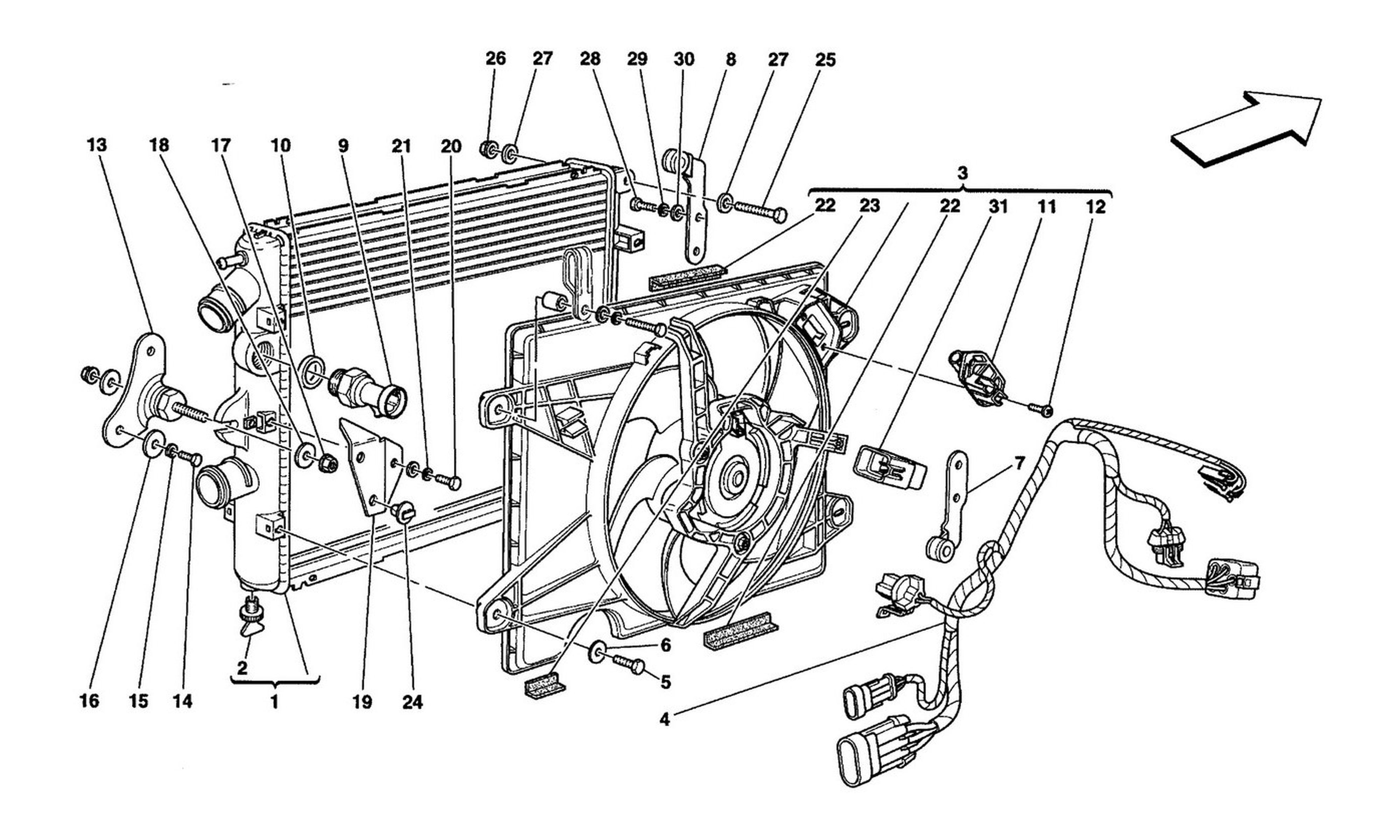 Schematic: Cooling System Radiators