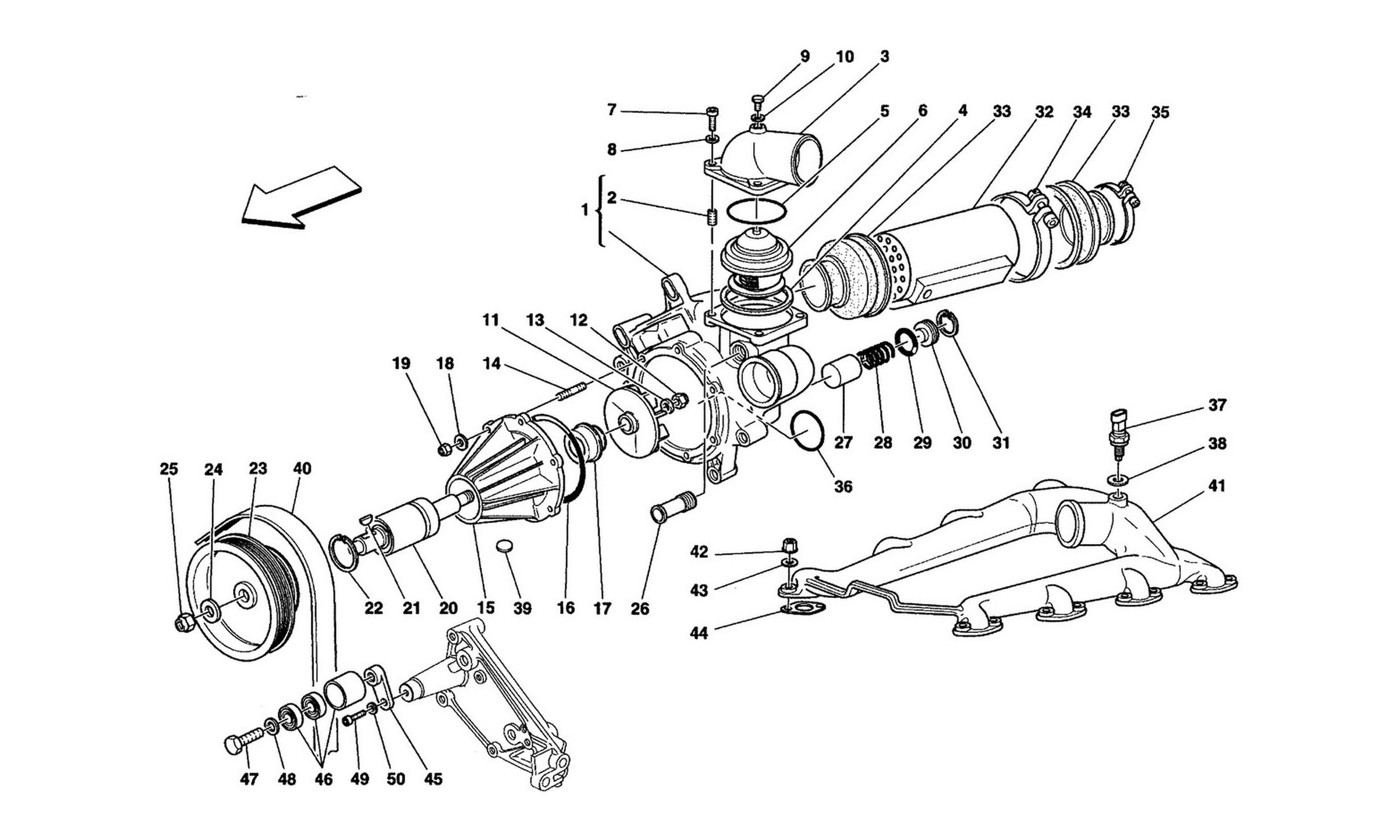 Schematic: Water Pump And Oil/Water Heat Exchanger