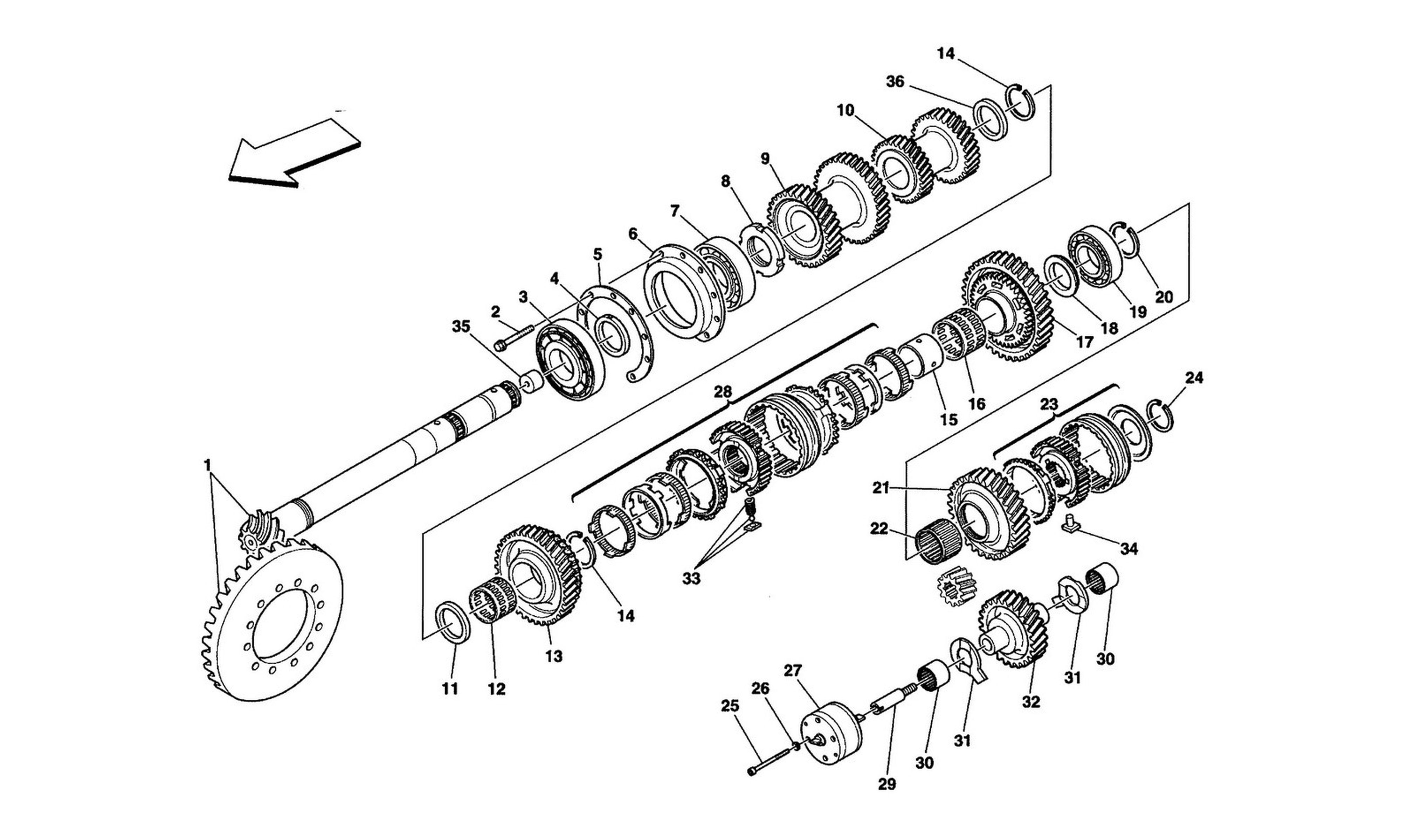 Schematic: Lay Shaft Gears