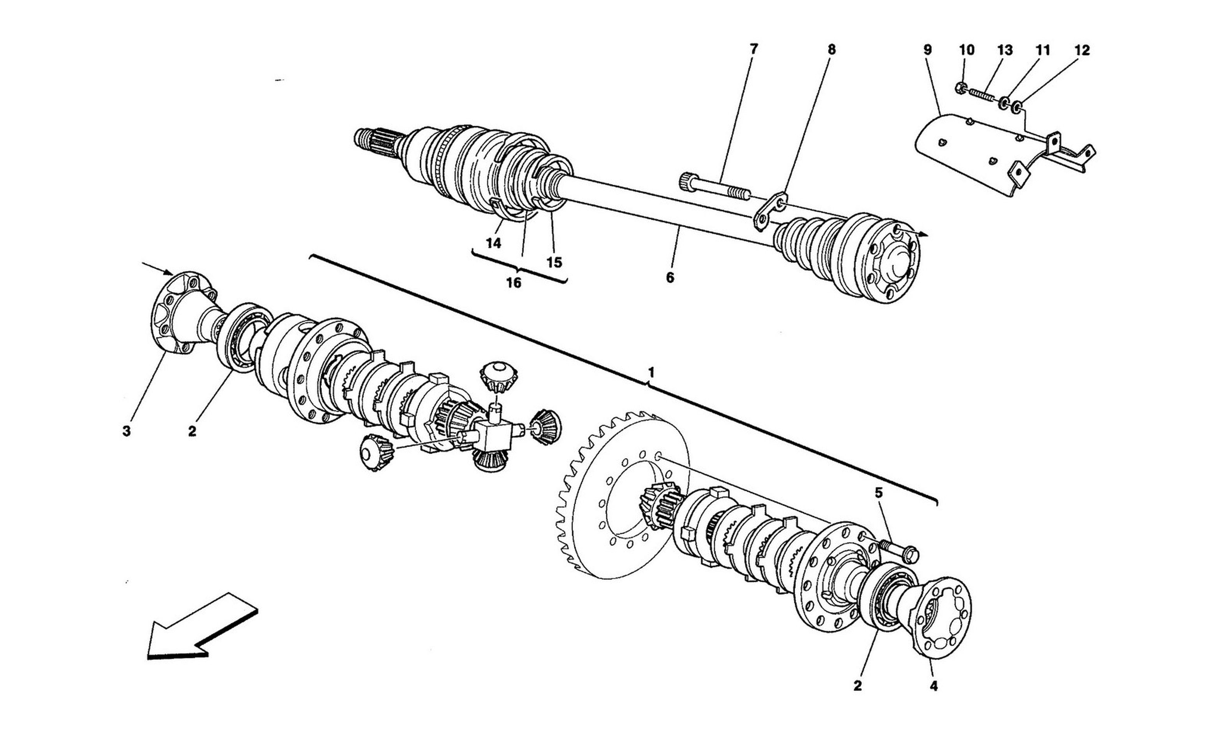 Schematic: Differential And Axle Shaft