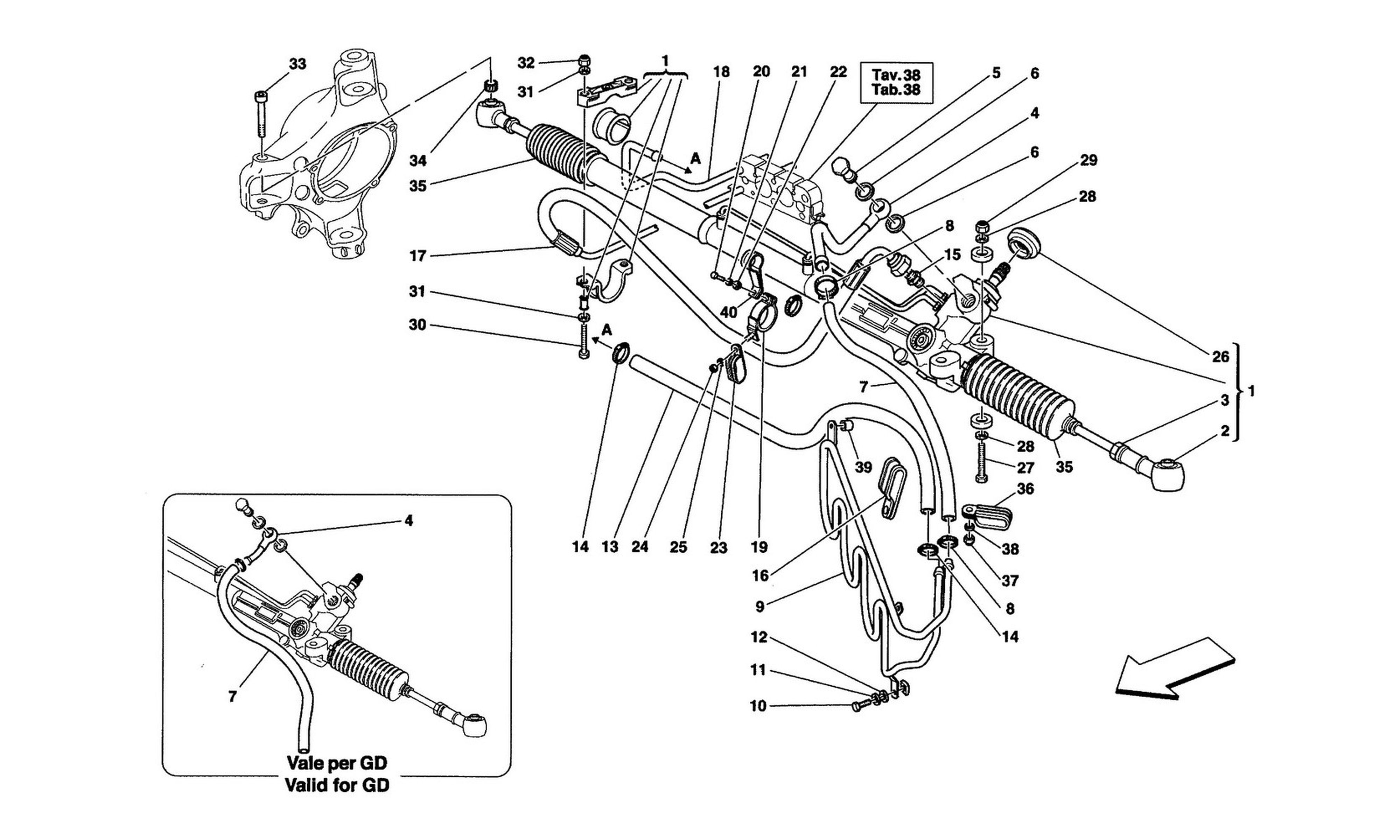 Schematic: Hydraulic Steering Box And Serpentine