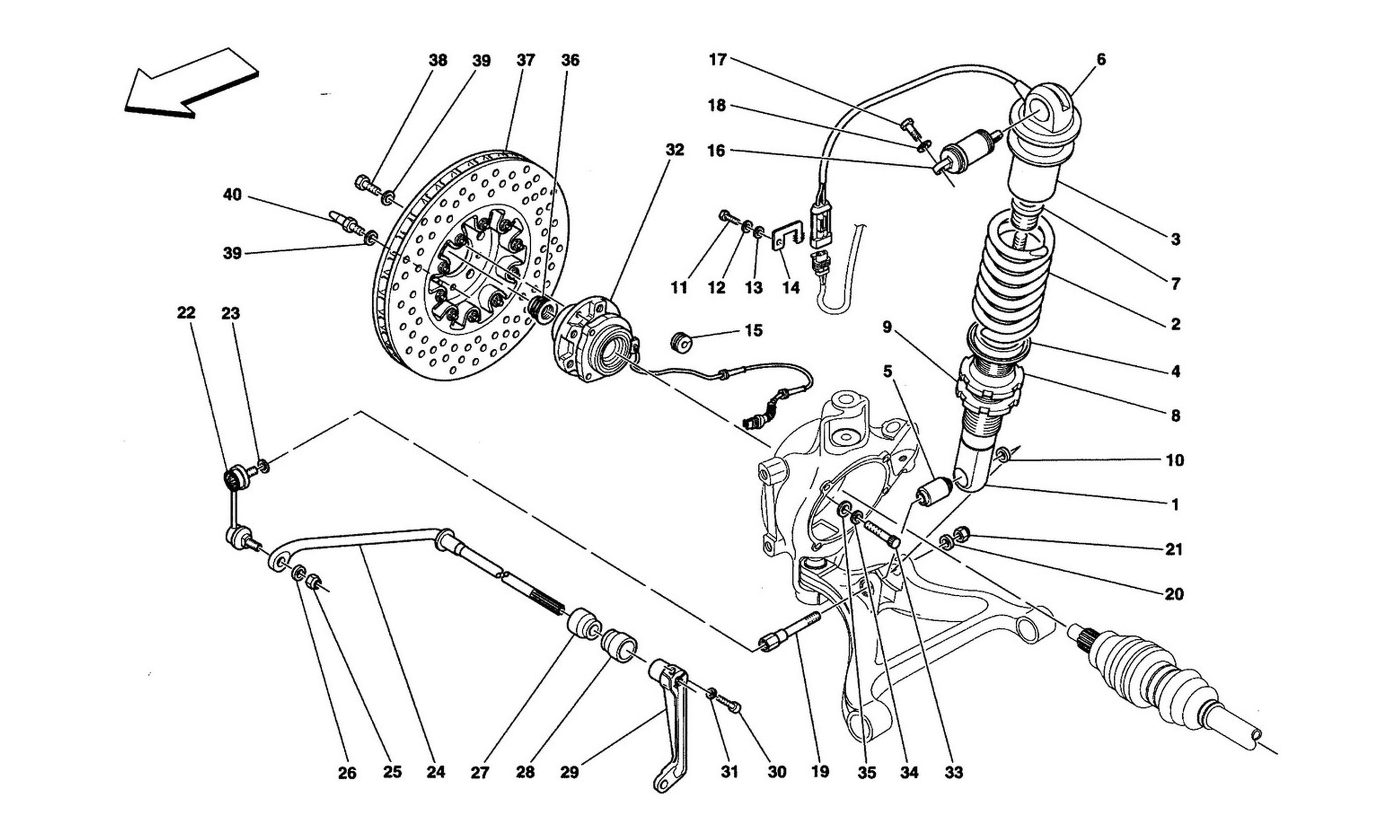 Schematic: Rear Suspension - Shock Absorber And Brake Disc