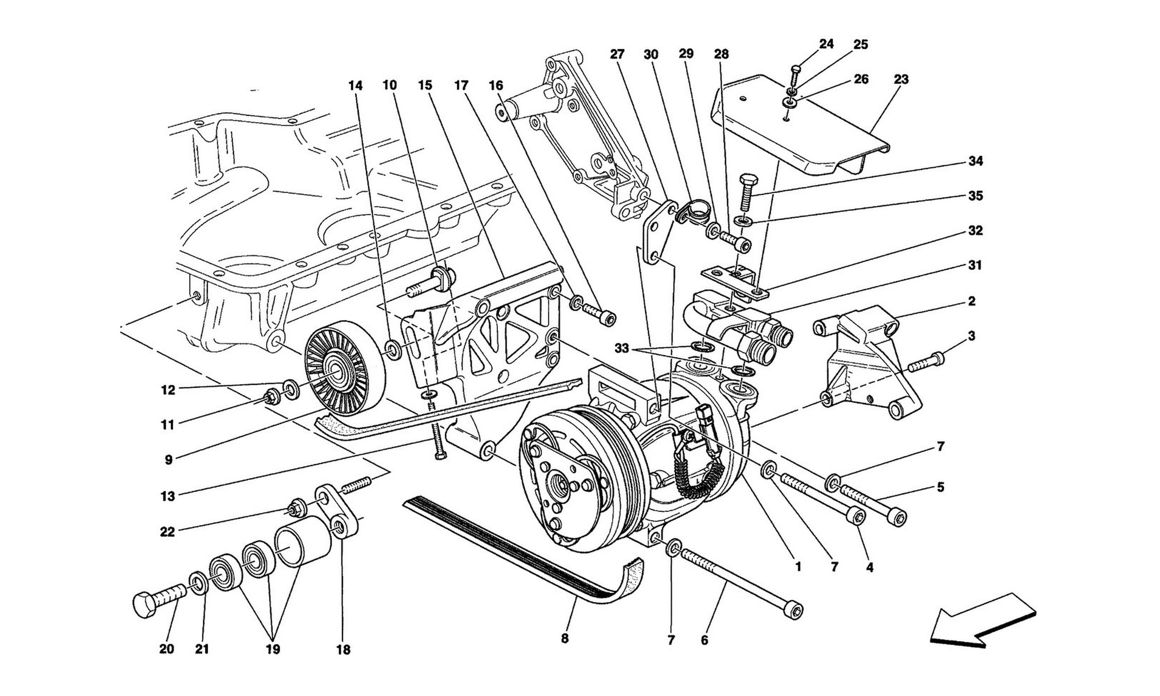 Schematic: Air Conditioning Compressor