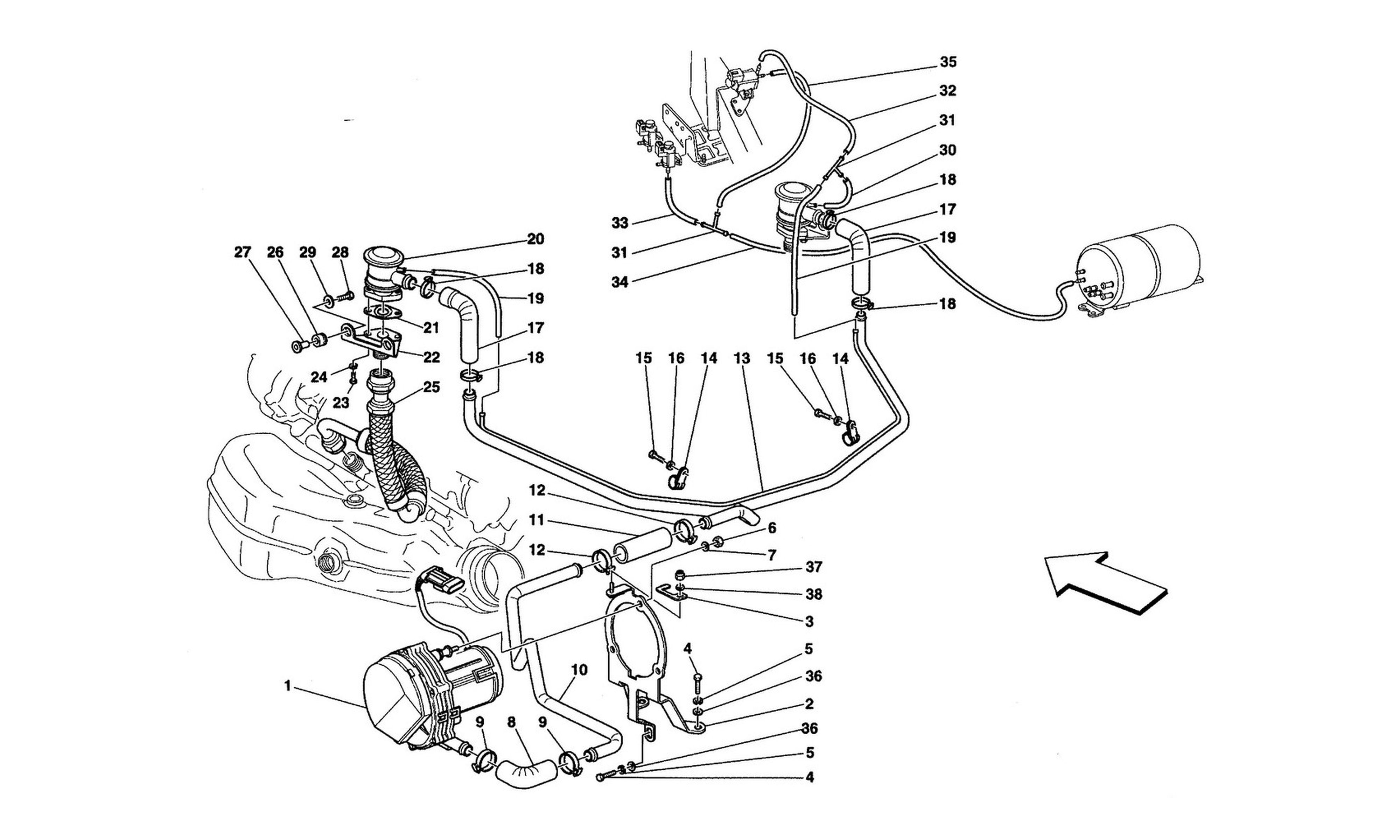 Schematic: Secondary Air System -Valid For Usa, Cdn And J