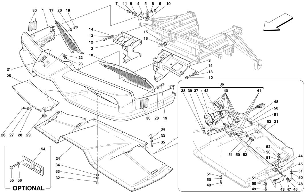 Schematic: Front Bumper And Flat Floor Pan