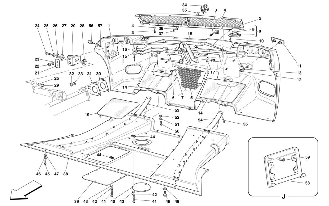 Schematic: Rear Bumper And Flat Floor Pan