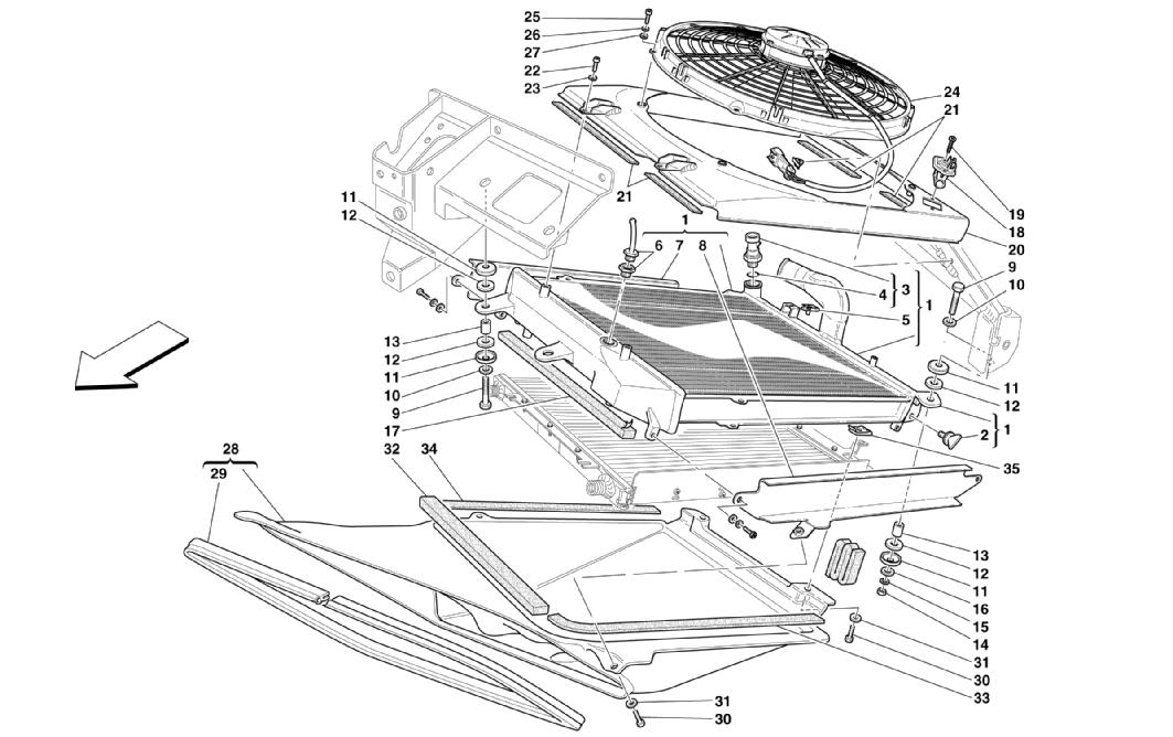 Schematic: Cooling System Radiators