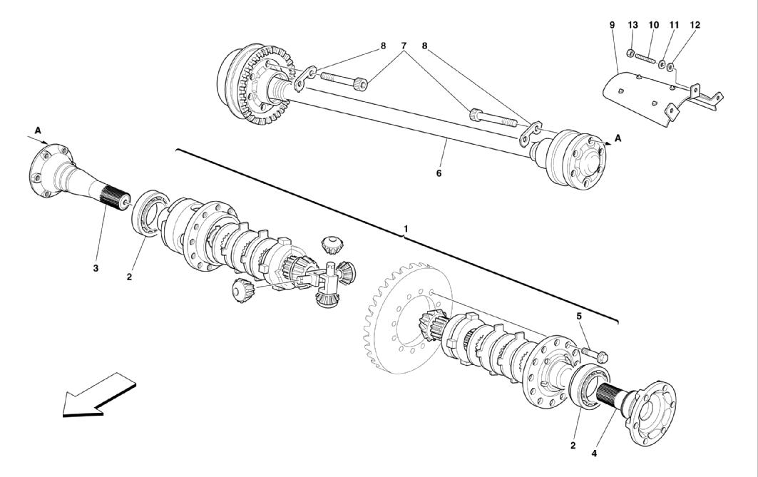 Schematic: Differential And Axle Shafts