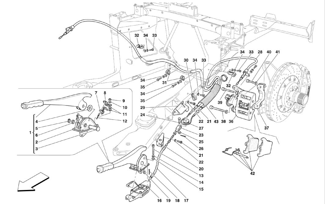 Schematic: Hand-Brake Control And Calpers