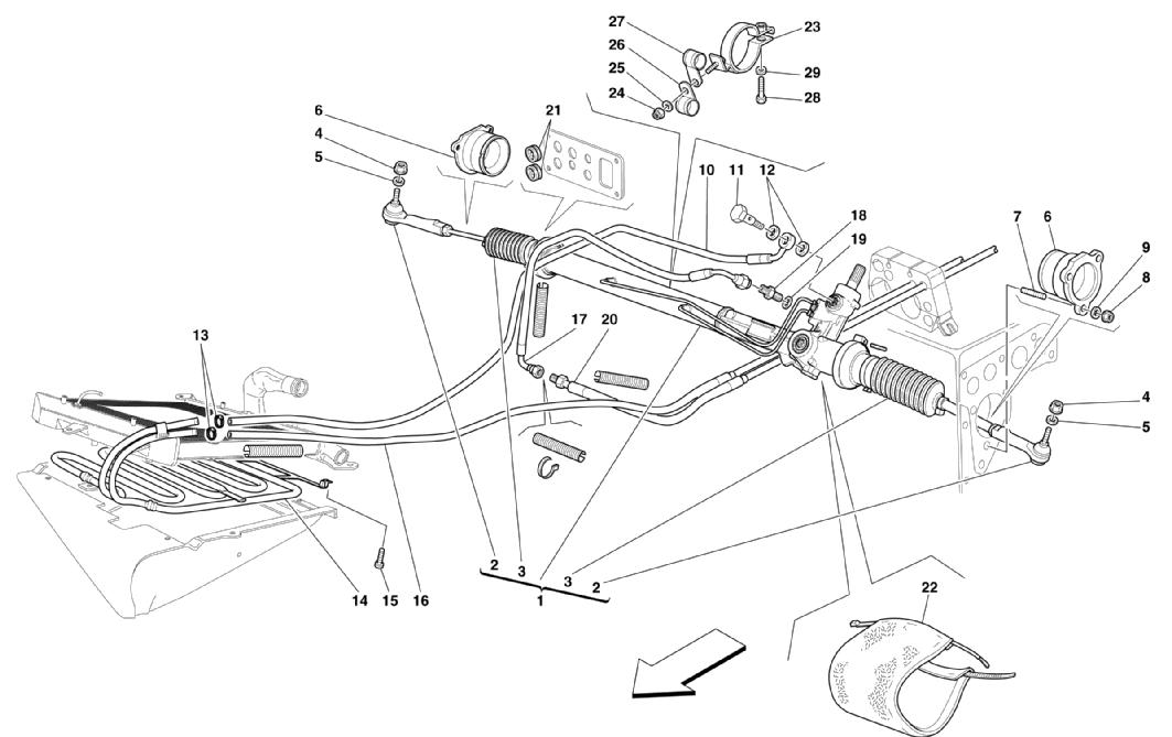 Schematic: Hydraulic Steering Box And Serpentine