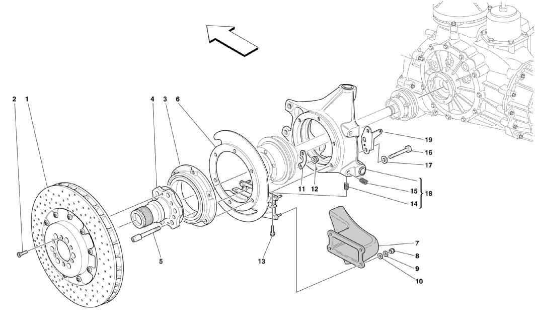Schematic: Rear Brake Disc And Hub Holder