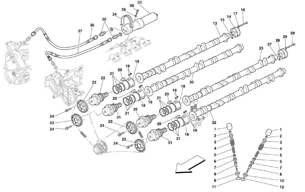 Schematic: Timing - Tappets And Shafts