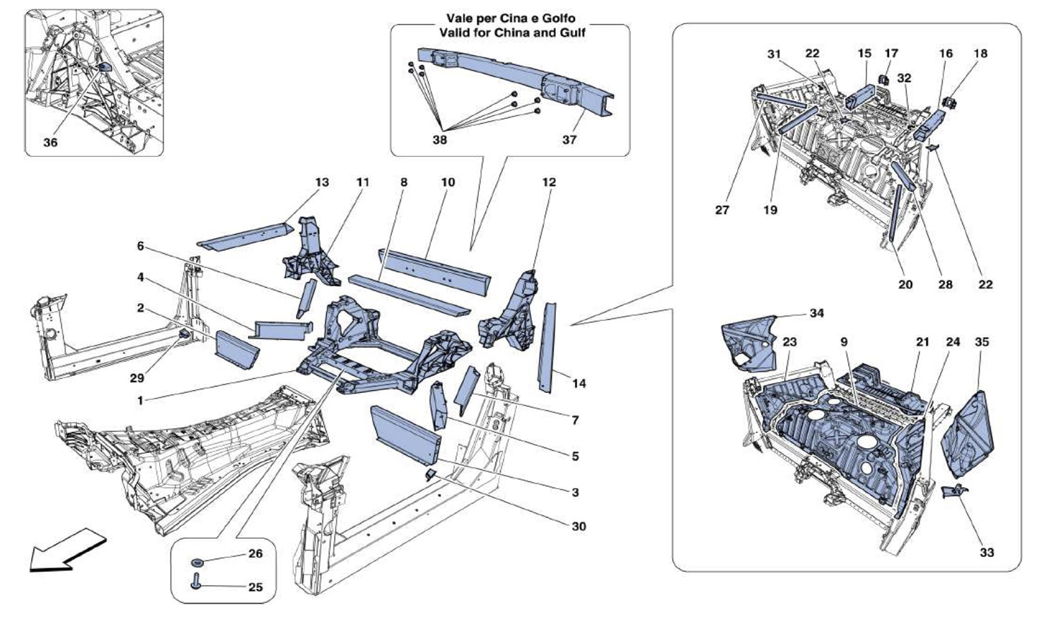 Schematic: Structures And Elements, Rear Of Vehicle