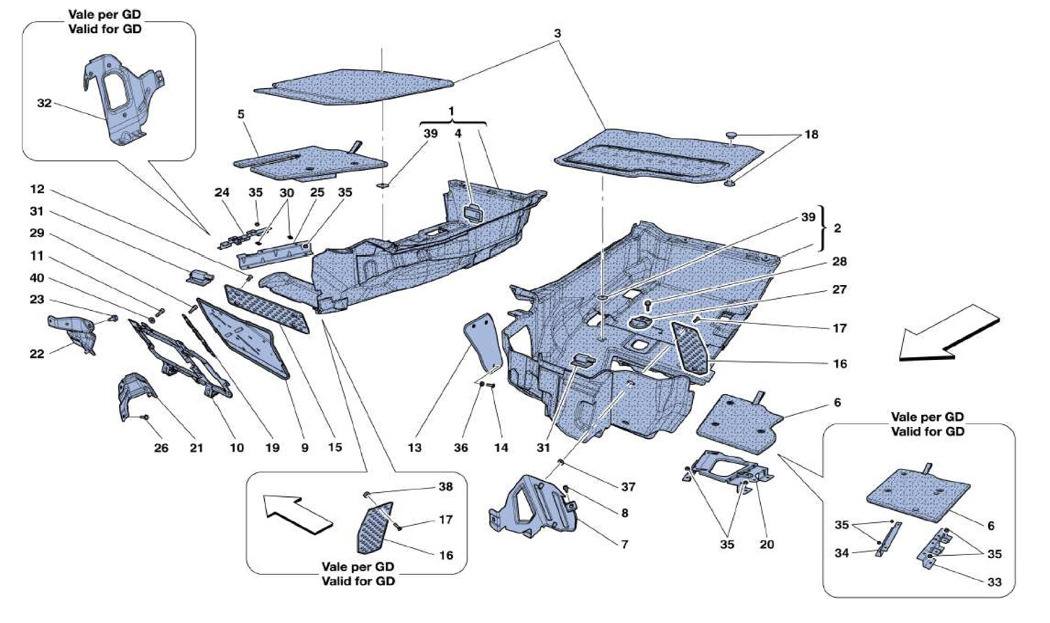 Schematic: Passenger Compartment Mats