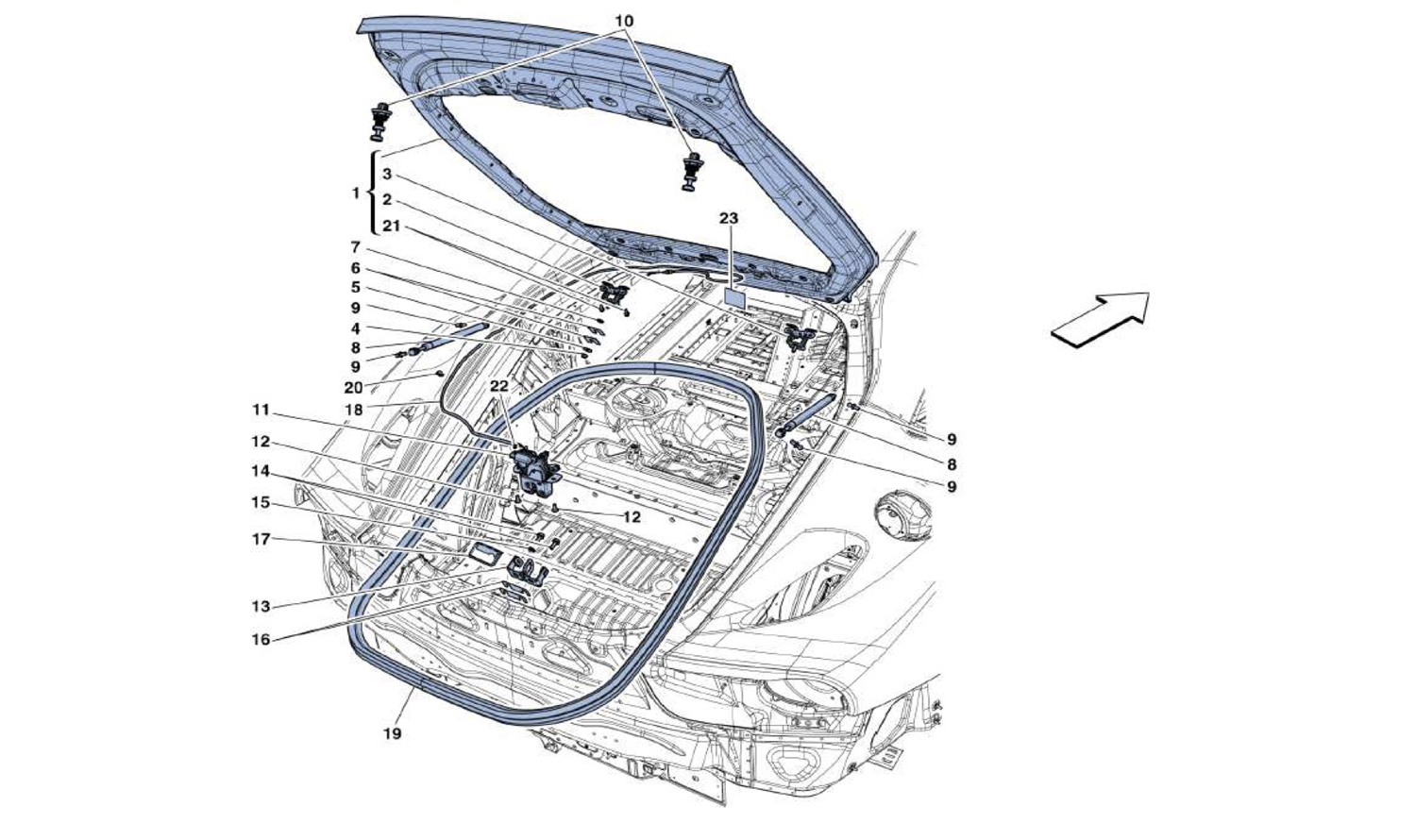 Schematic: Rear Lid And Opening Mechanism