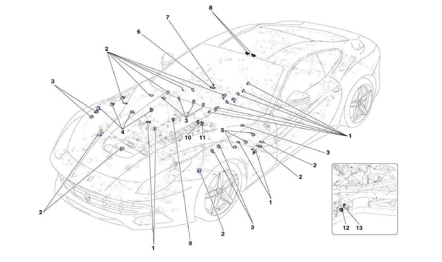 Schematic: Various Fastenings For The Electrical System