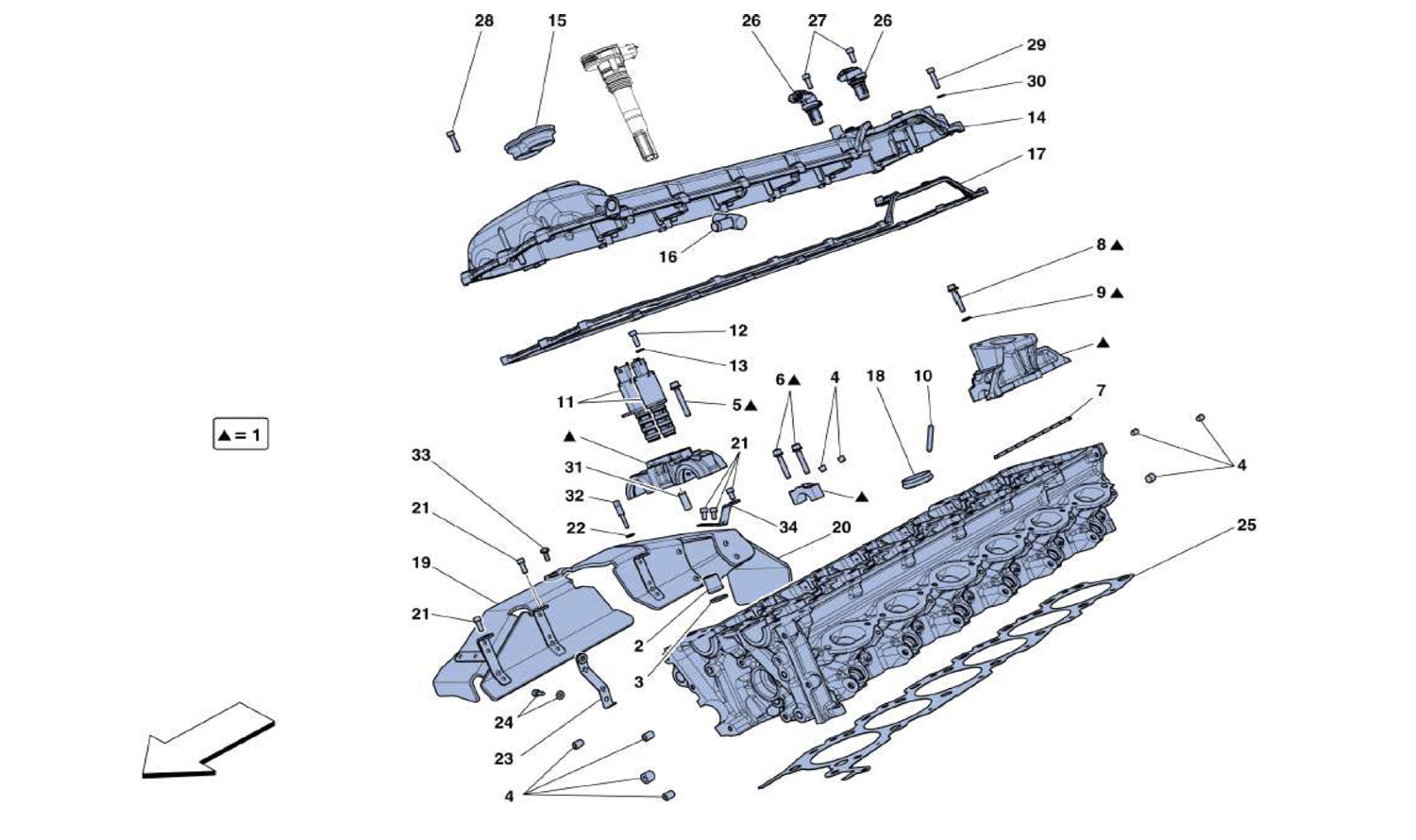 Schematic: Right Hand Cylinder Head