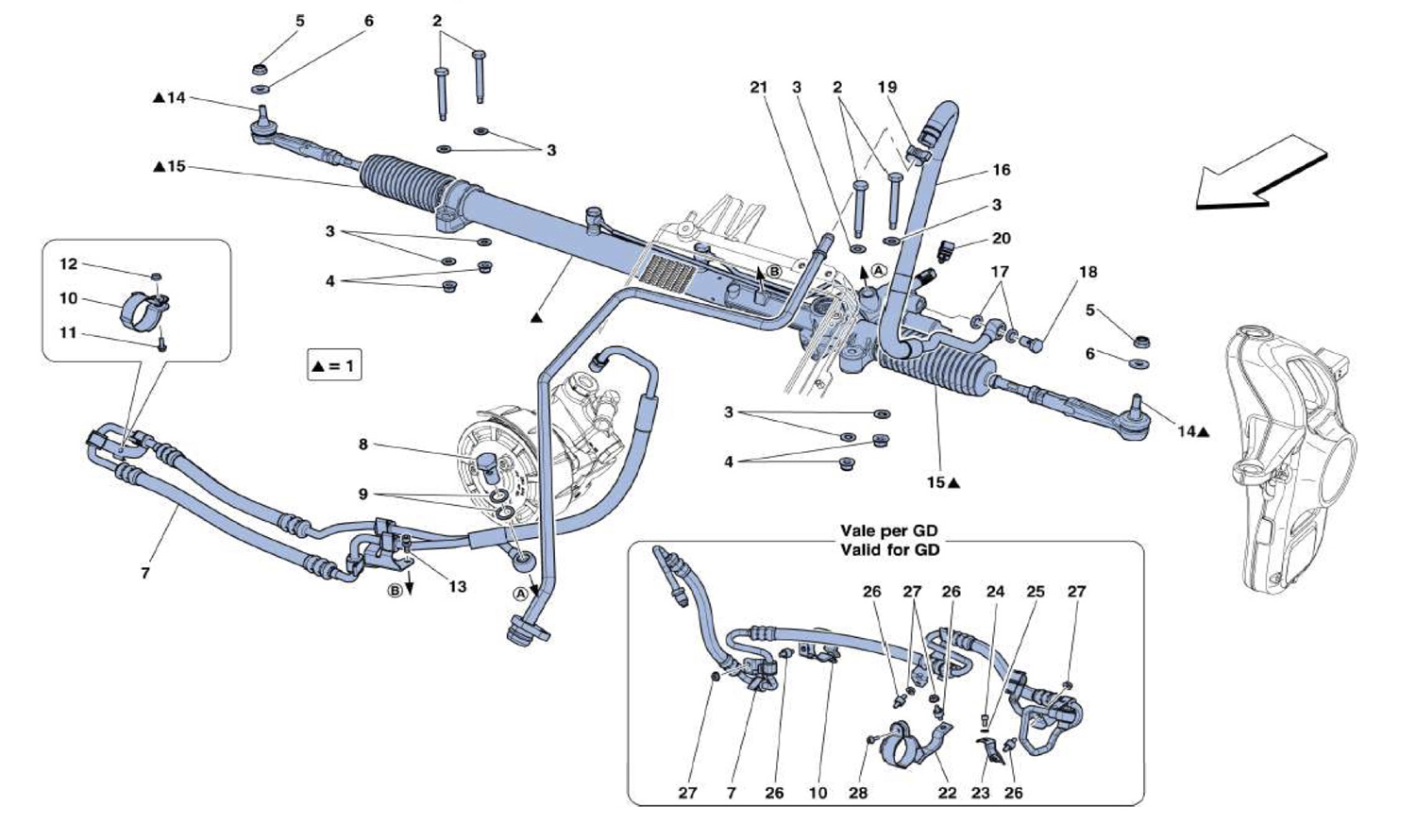 Schematic: Hydraulic Power Steering Box