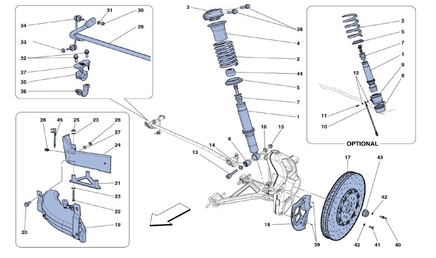 Schematic: Front Suspension - Shock Absorber And Brake Disc