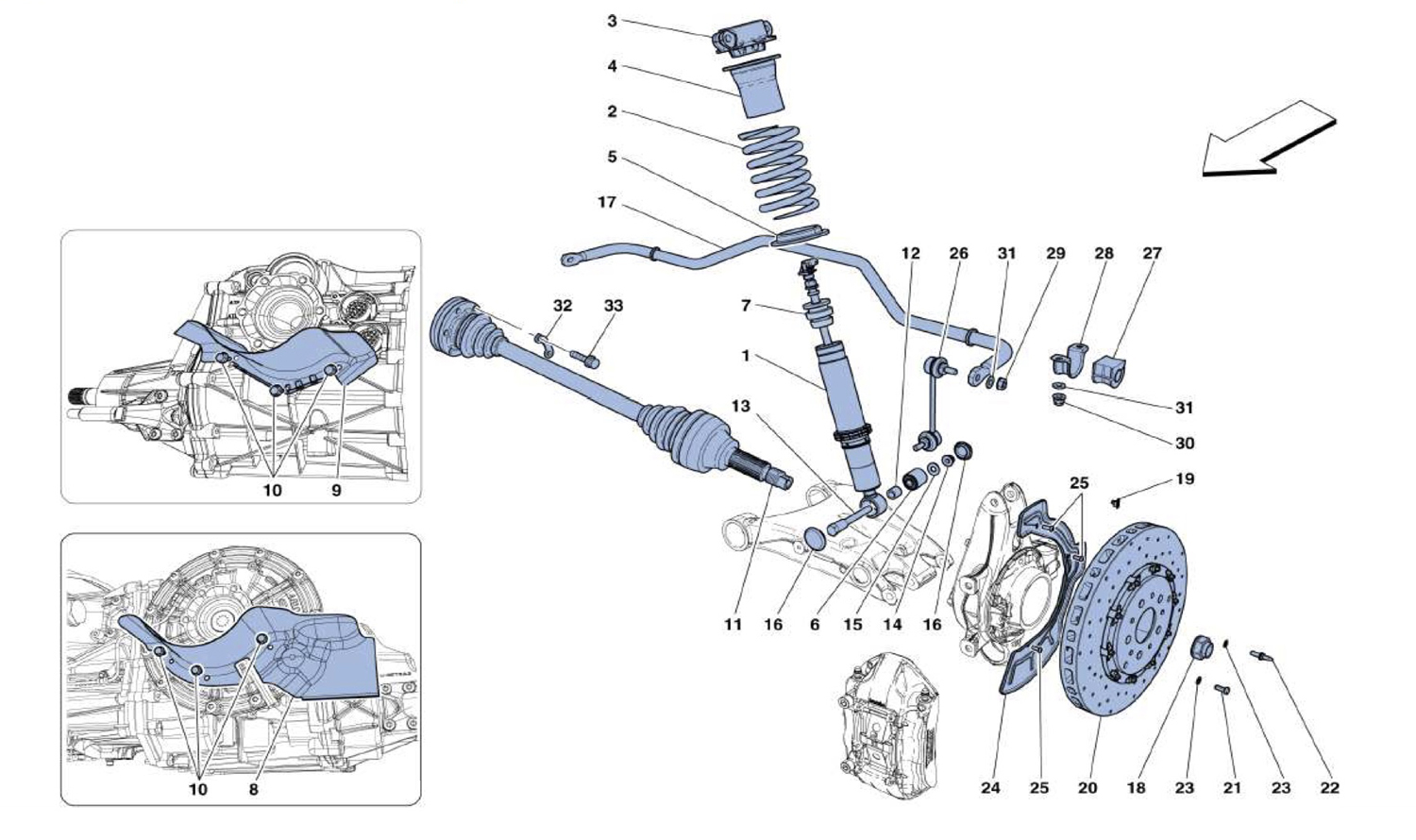 Schematic: Rear Suspension - Shock Absorber And Brake Disc