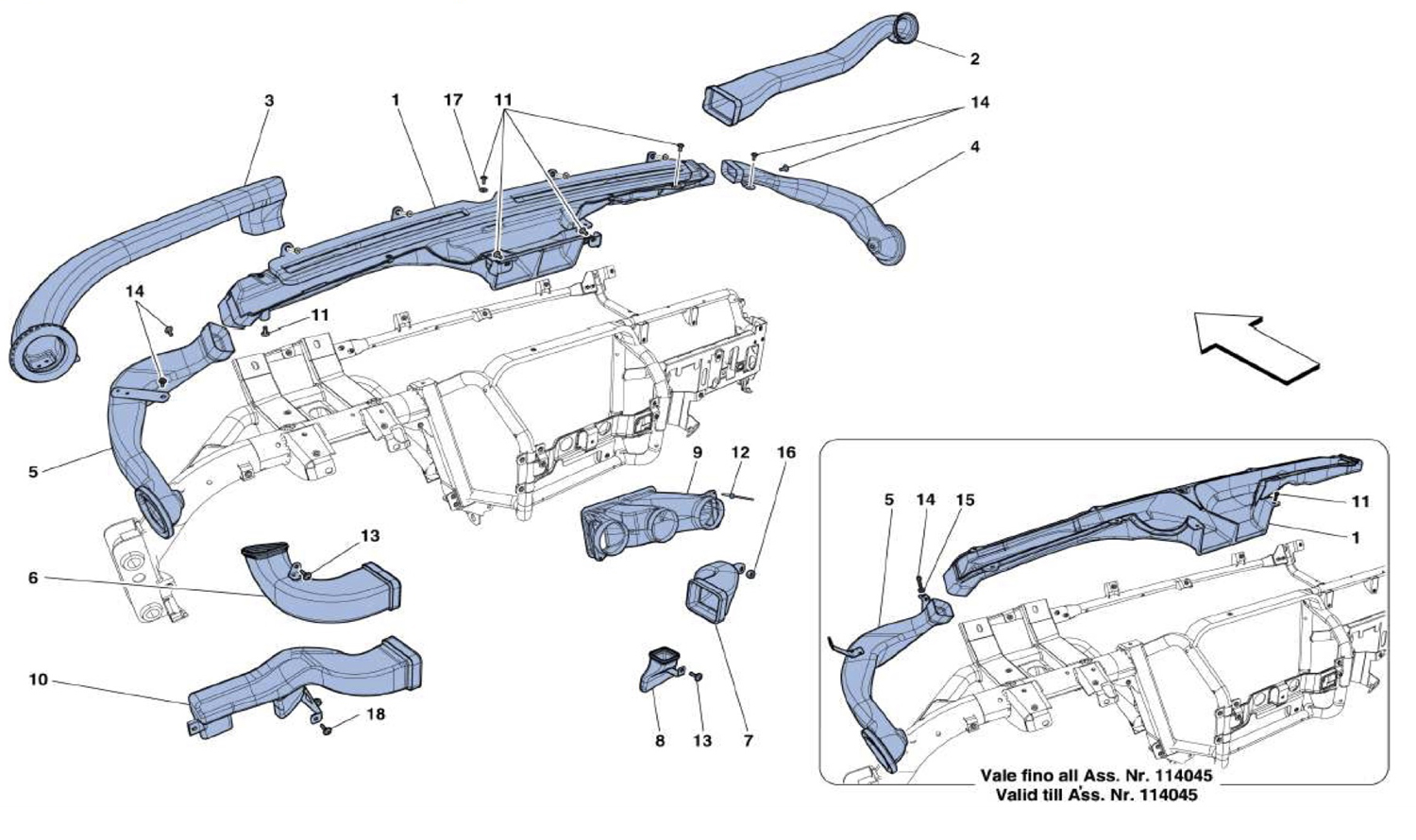 Schematic: Dashboard Air Ducts