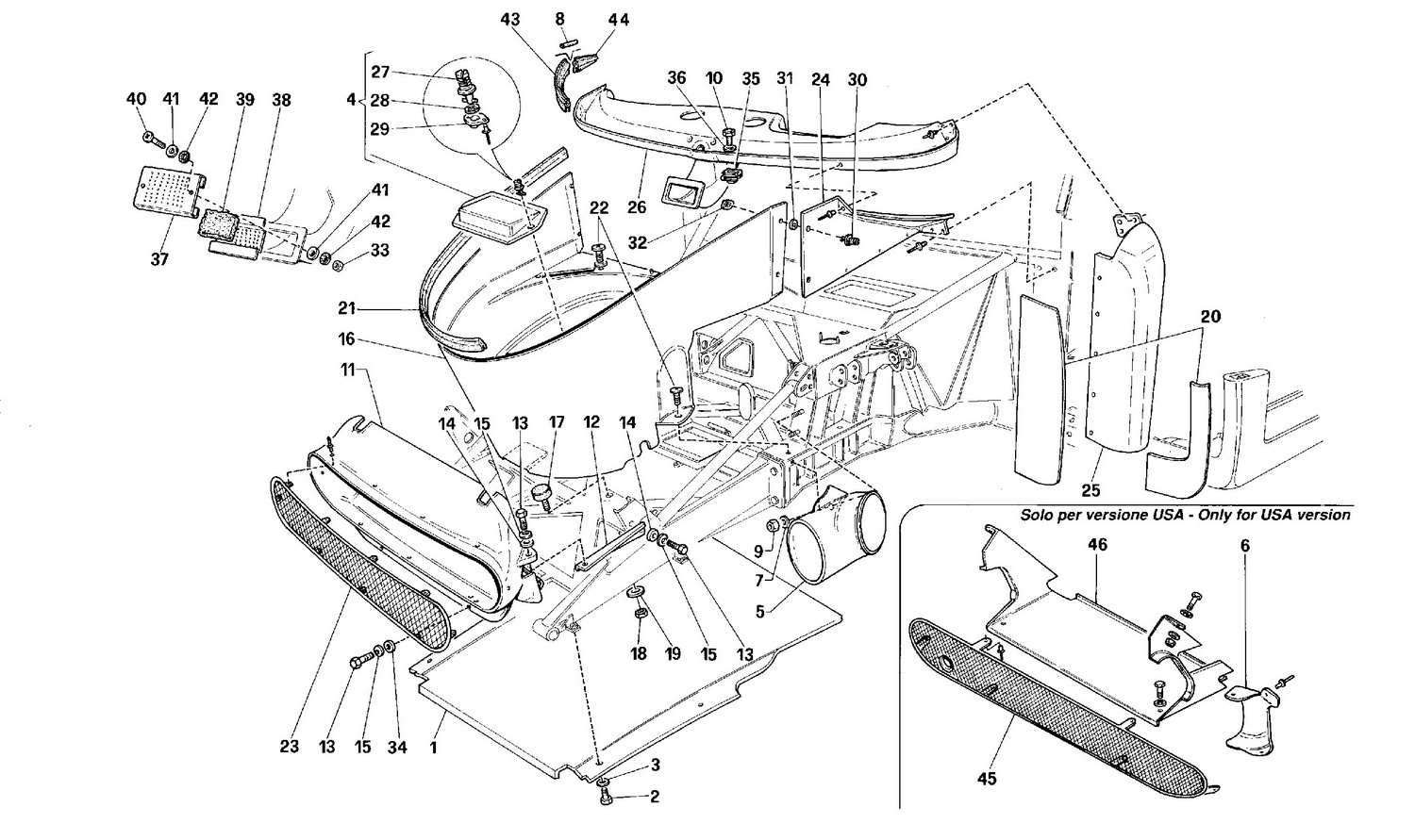 Schematic: External Elements Body - Front Part -