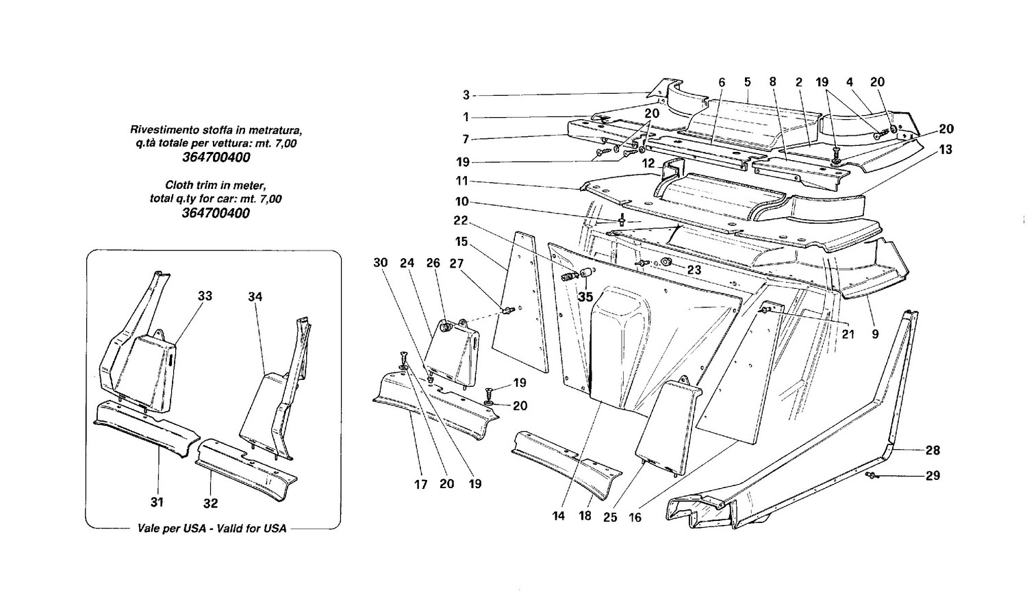 Schematic: Internal Elements Body -Lower And Central Zone -