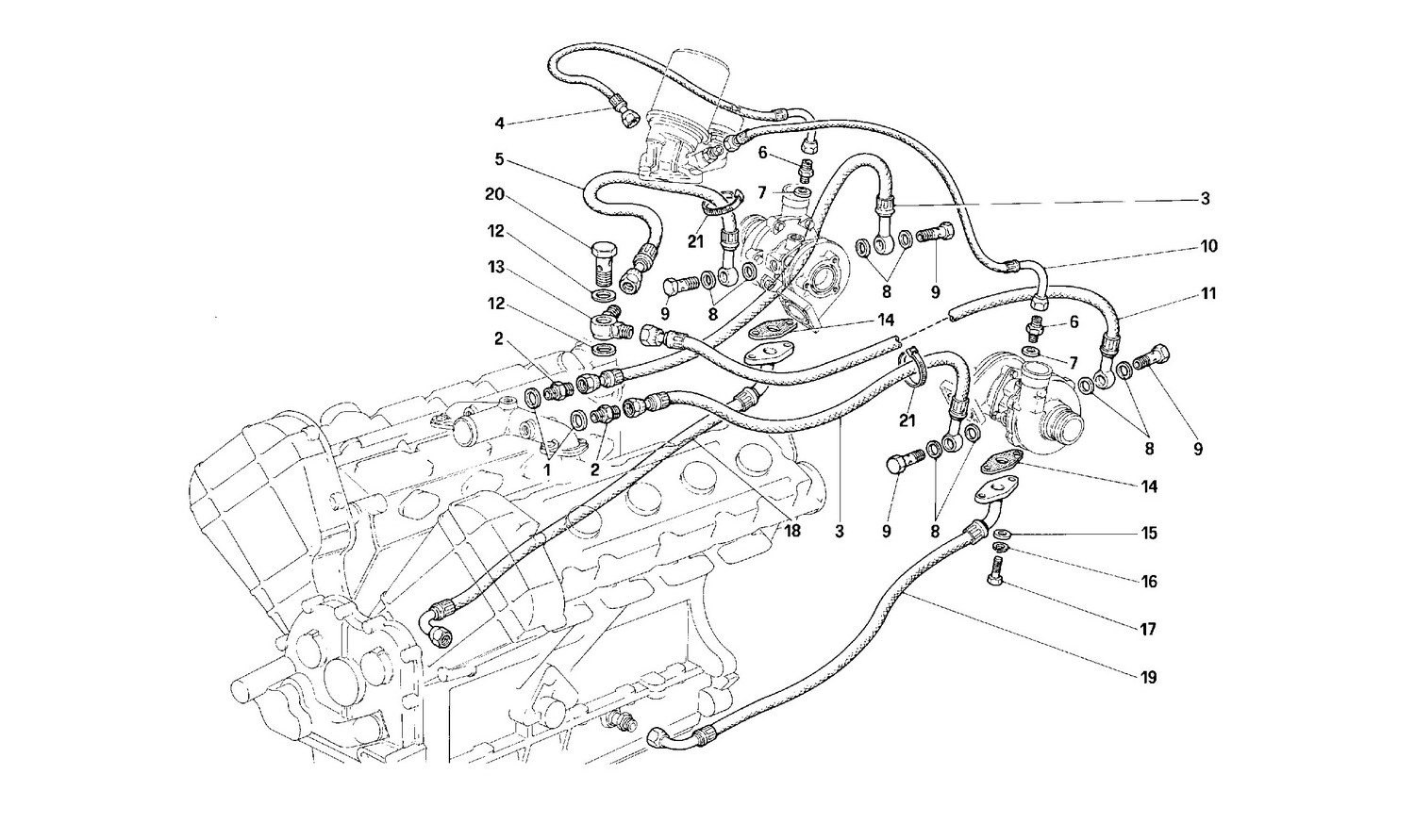 Schematic: Oversupply System Lubrication And Cooling -Not For Cars With Catalyst