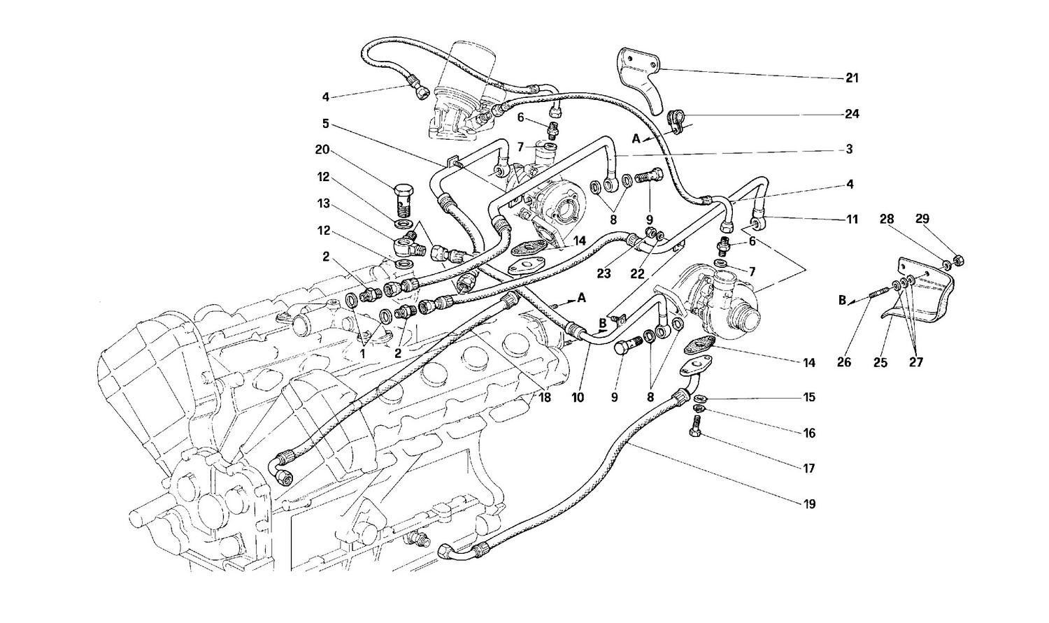 Schematic: Oversupply System Lubrication And Cooling -Valid For Cars With Catalyst