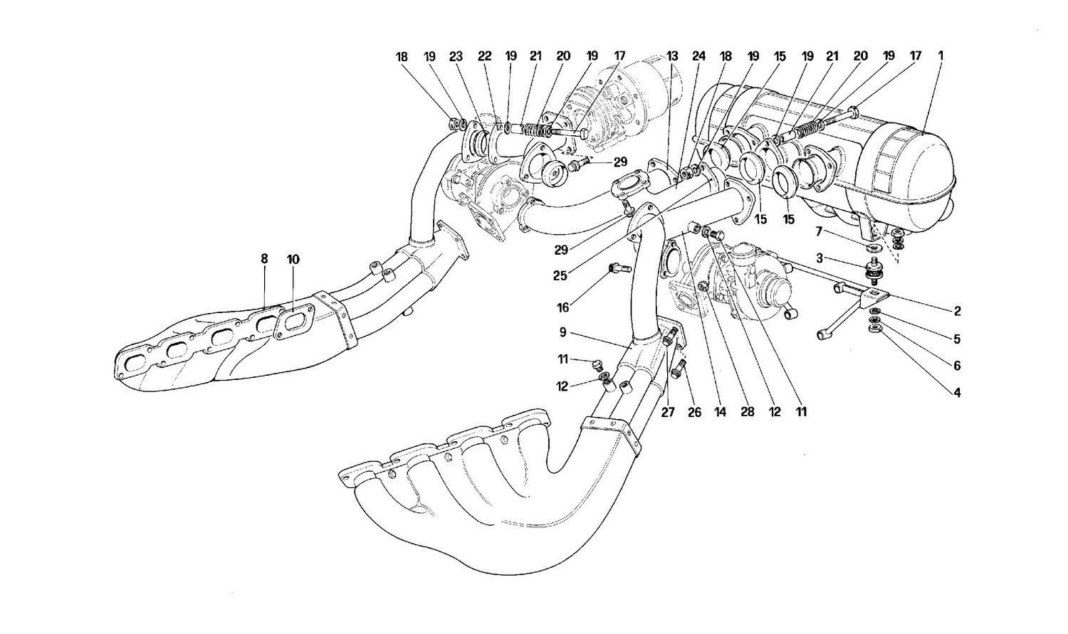 Schematic: Exhaust System -Not For Cars With Catalyst