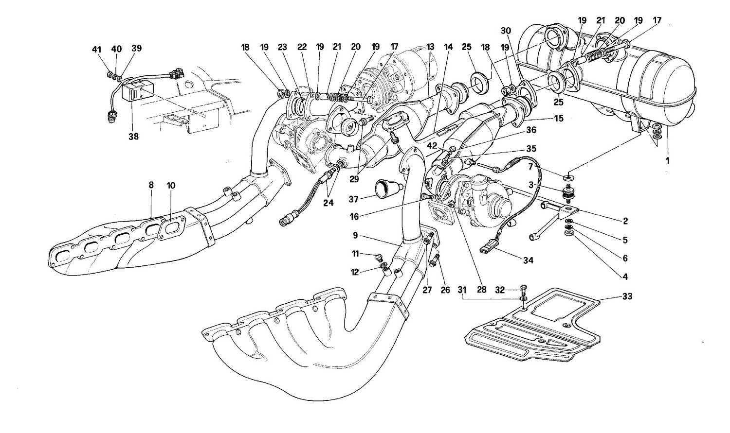 Schematic: Exhaust System -Valid For Cars With Catalyst