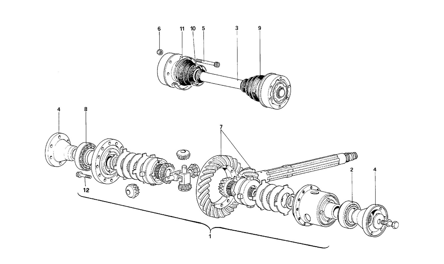 Schematic: Differential And Axle Shafts