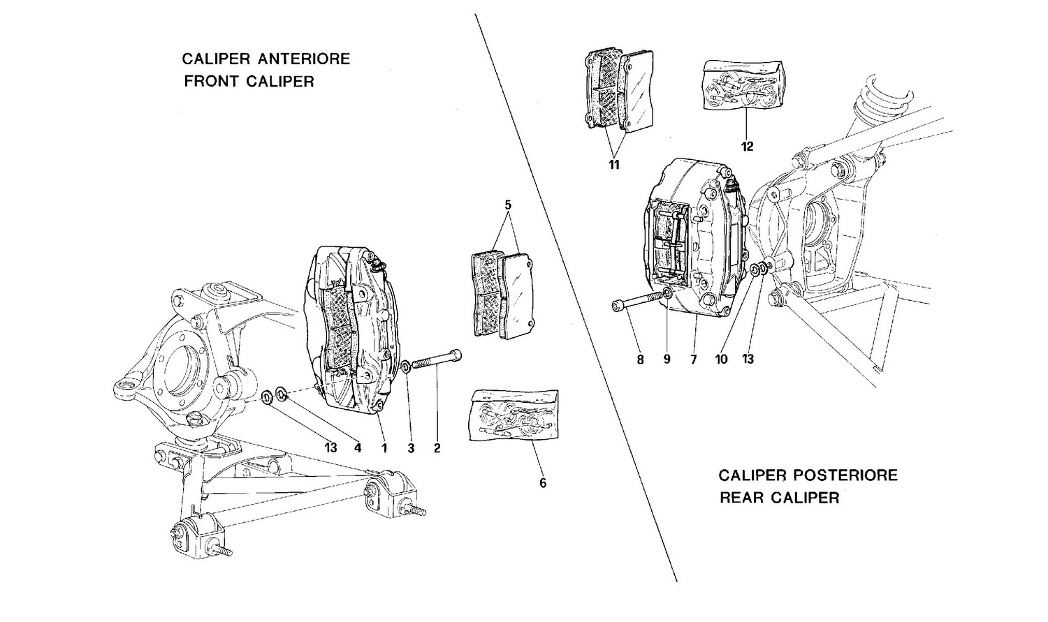 Schematic: Calipers For Front And Rear Brakes