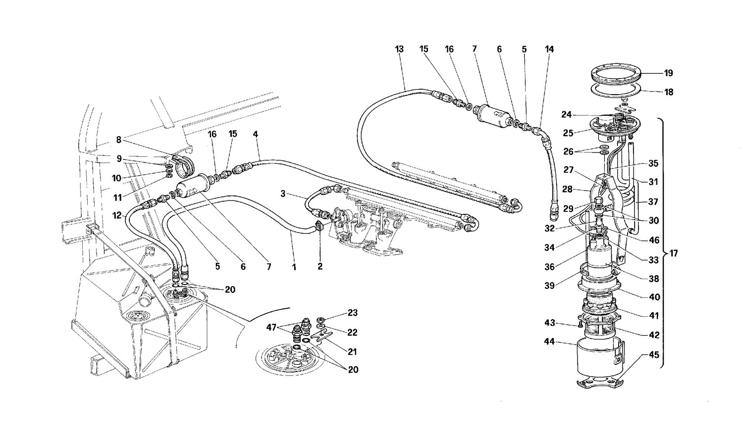 Schematic: Pump And Fuel Piping -Valid For Usa -