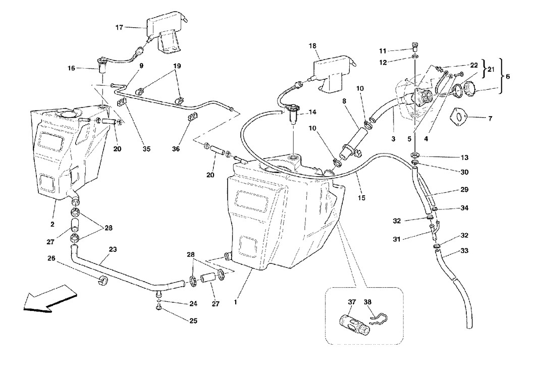 Schematic: Fuel Tanks And Union