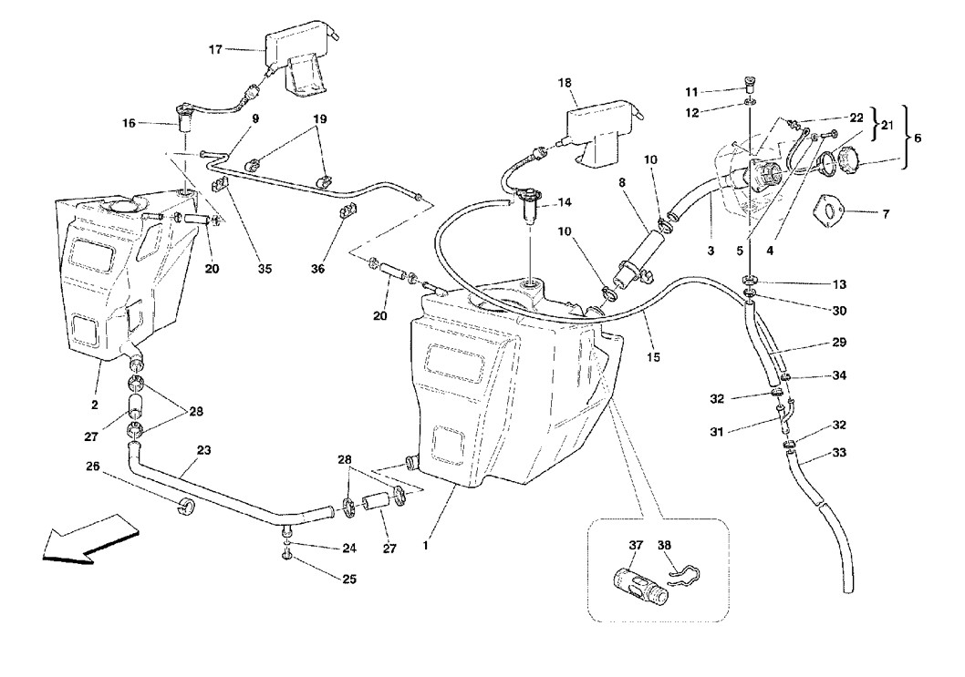 Schematic: Fuel Tanks And Union