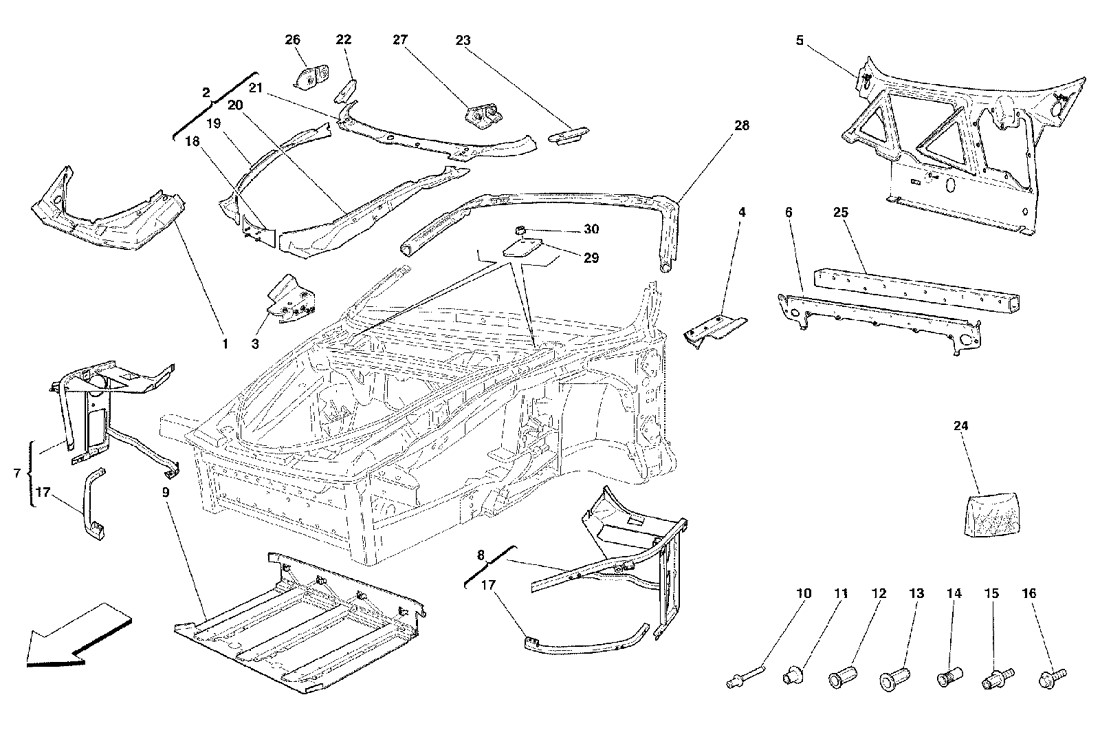 Schematic: Frame - Complete Front Part Structures And Plates