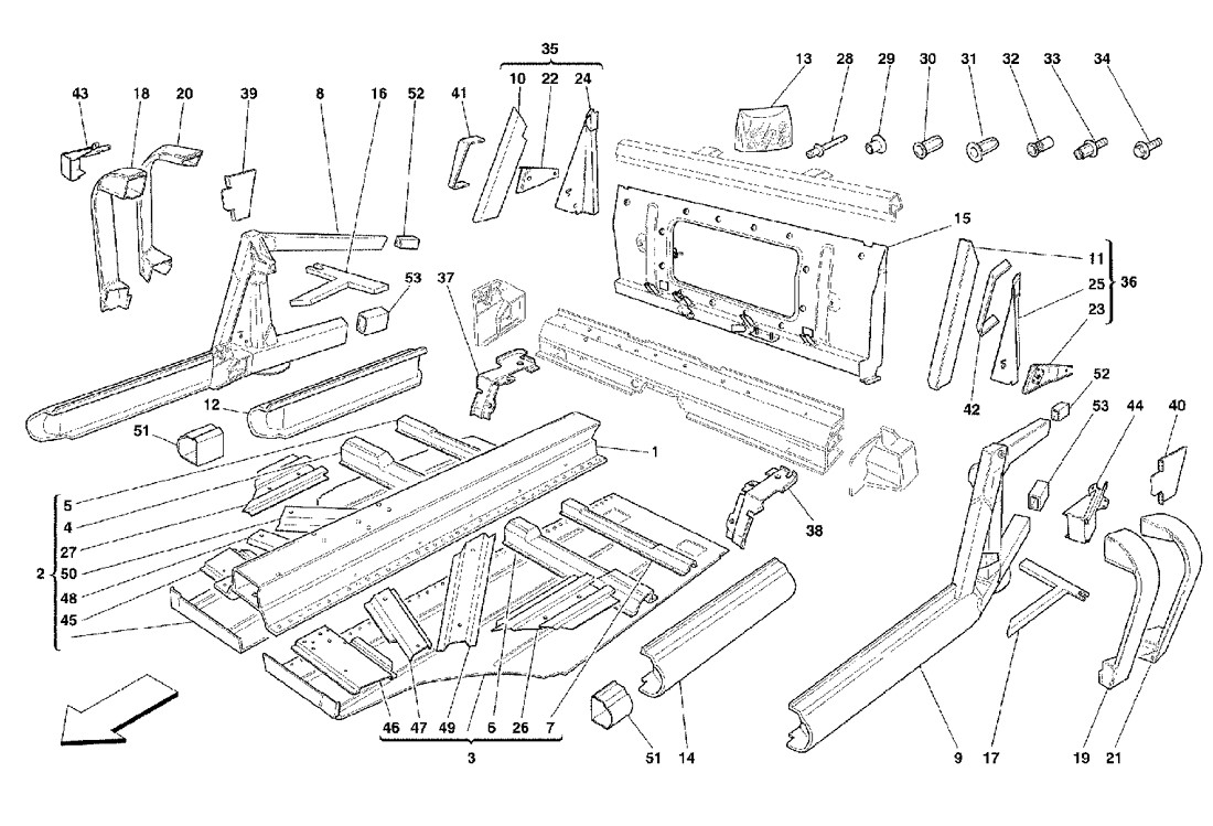 Schematic: Central Side Elements And Plates
