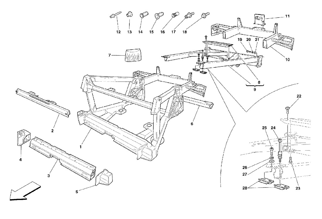 Schematic: Frame - Rear Elements Structures And Plates