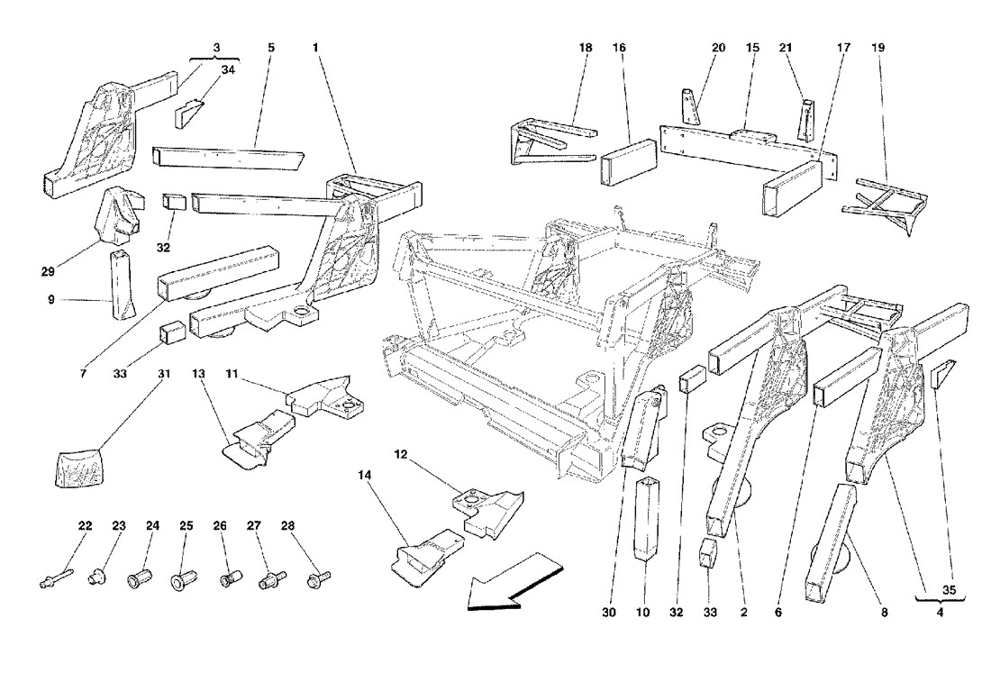 Schematic: Frame - Rear Elements Sub-Groups