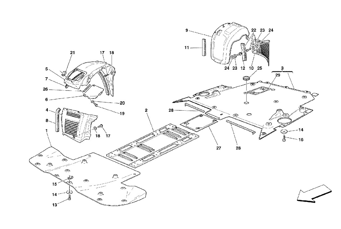 Schematic: Flat Floor Pan And Wheelhouse