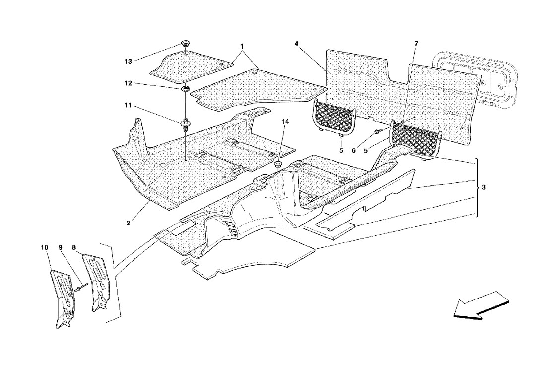 Schematic: Passengers Compartment Carpets