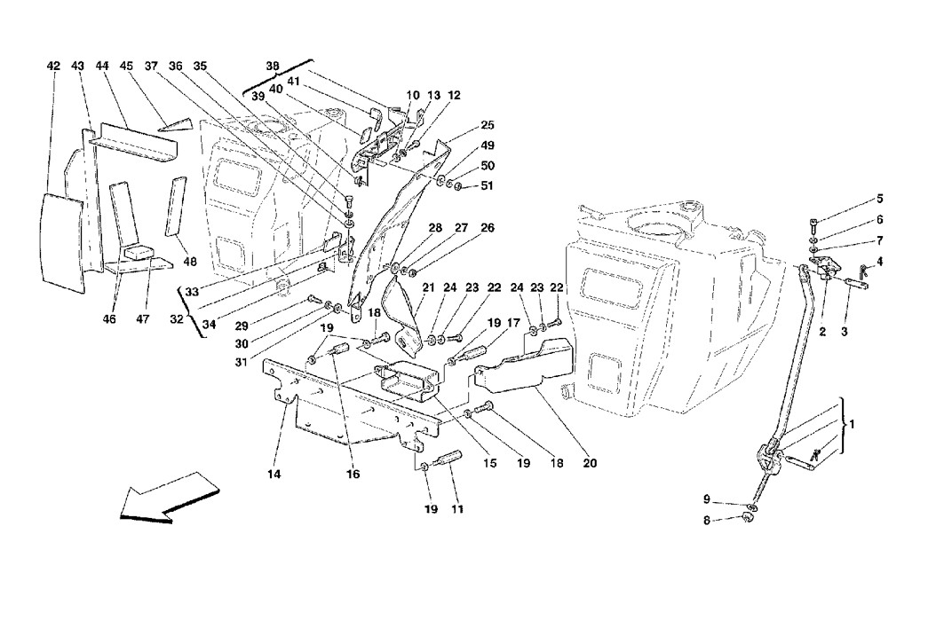 Schematic: Fuel Tanks - Fixing And Protection