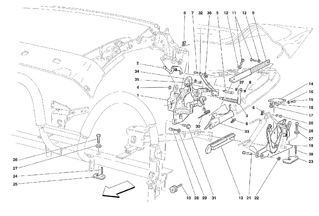 Schematic: Capote Movement - Lower Part